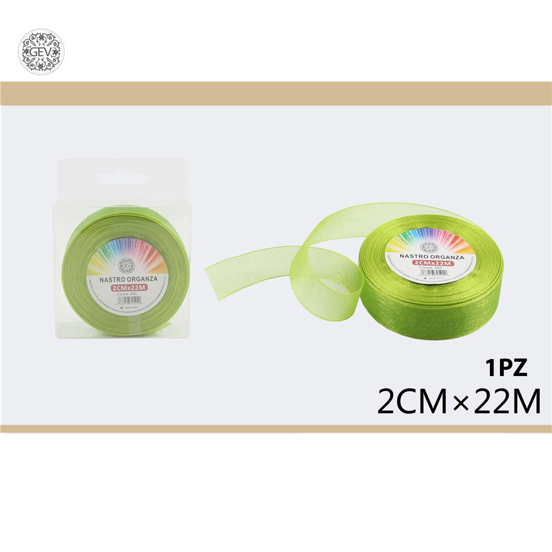 NASTRO ORGANZA 22MT 2CM 095 VERDEGev