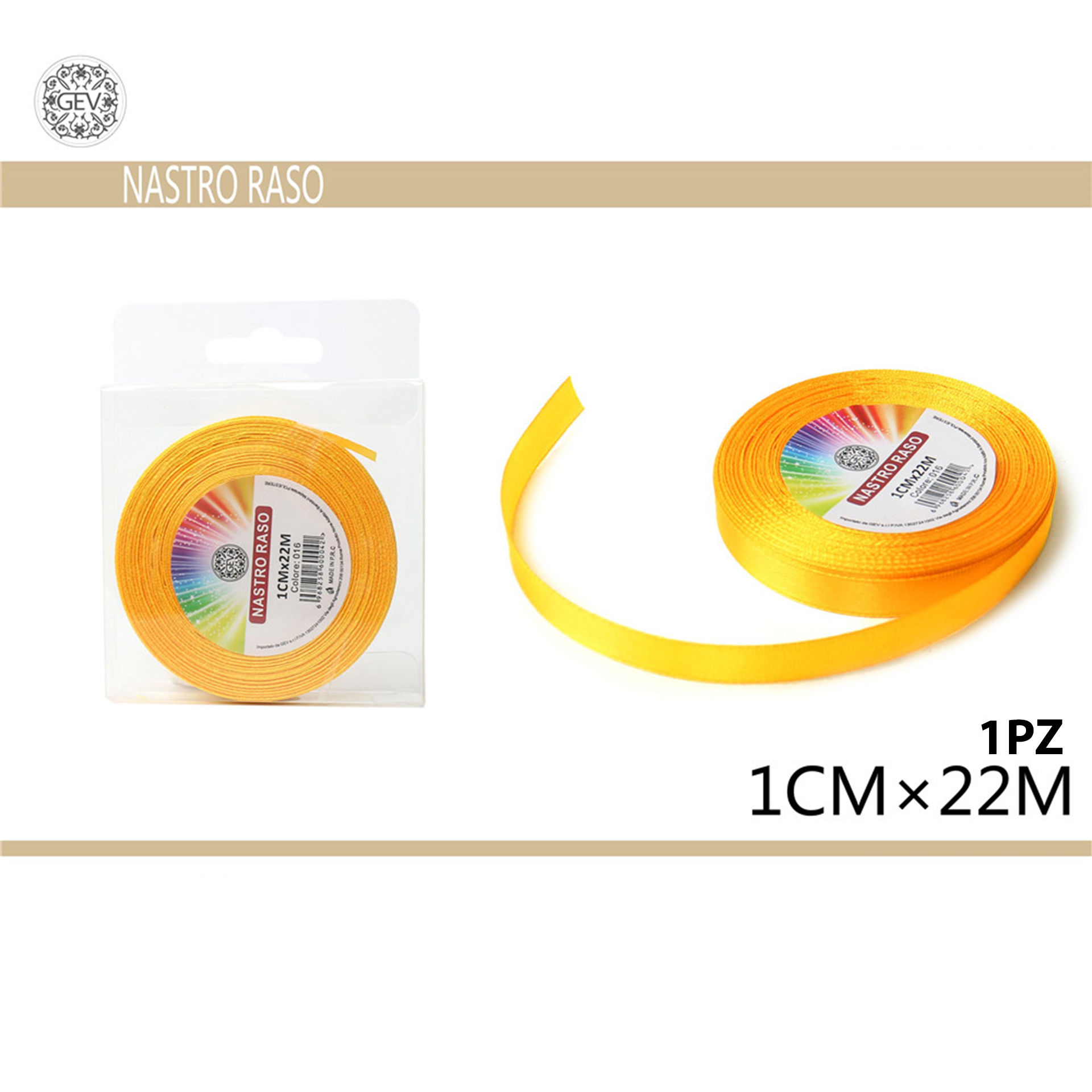 NASTRO RASO 1.0CMX25Y 016GIALLOGev
