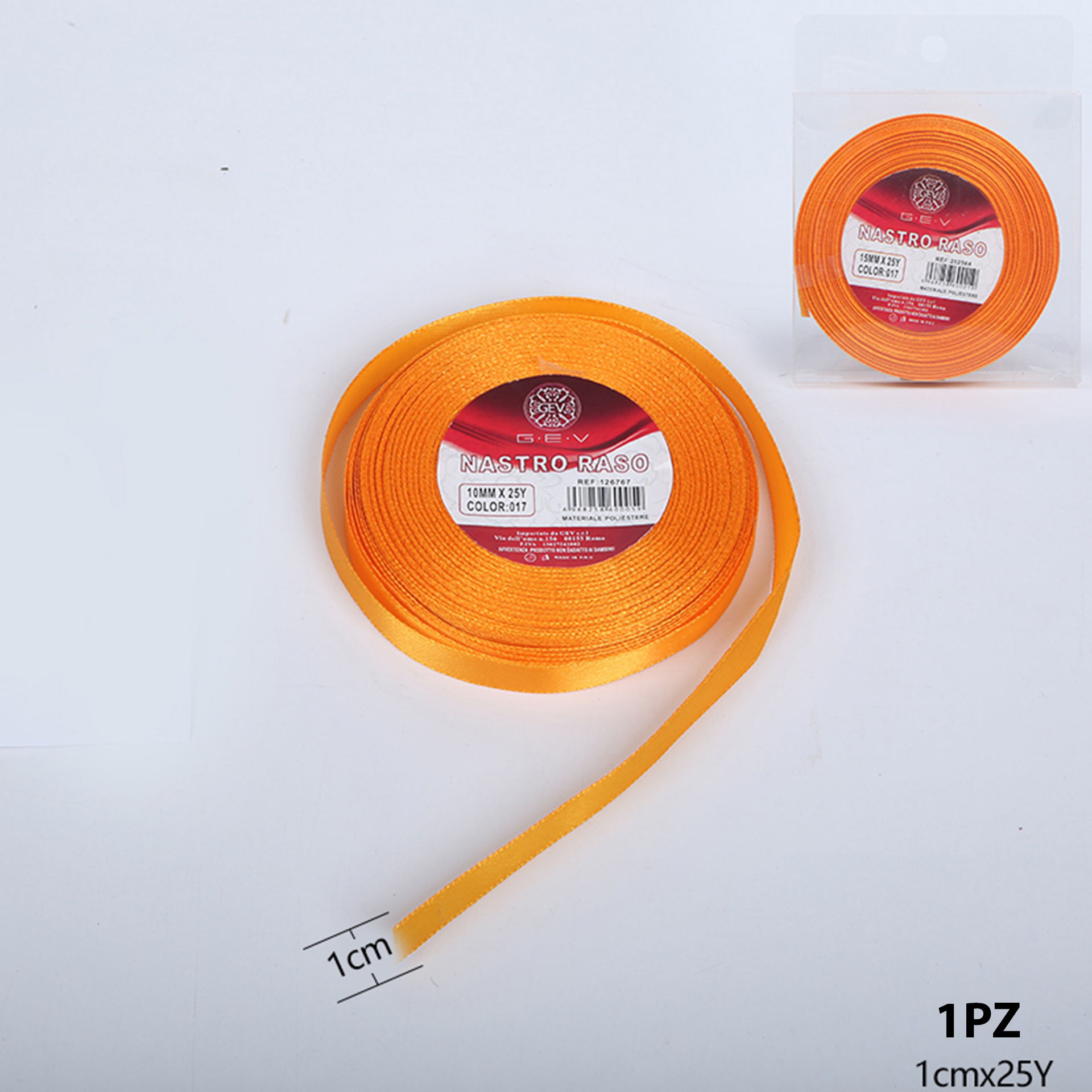 NASTRO RASO 1.0CMX25Y 017ARANCIOGev