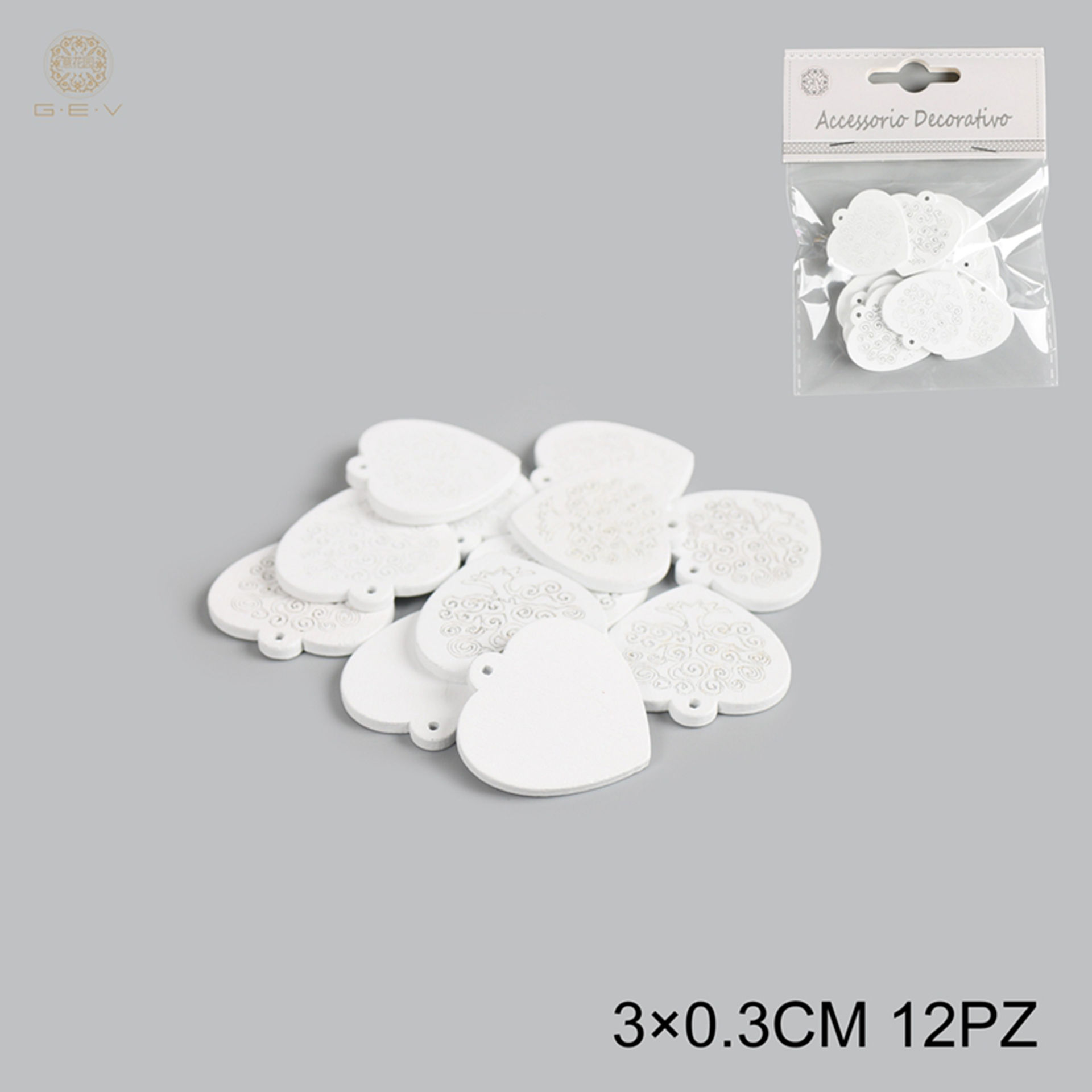 DEC.IN LEGNO ALBERO DELLA VITTA 3CM 12PCS0.3Gev