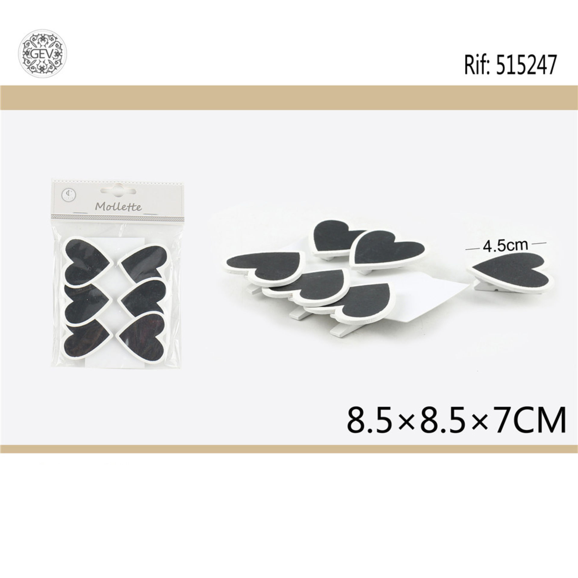 MOLLETTE C/CUORE 6PZ 4.5CMGev