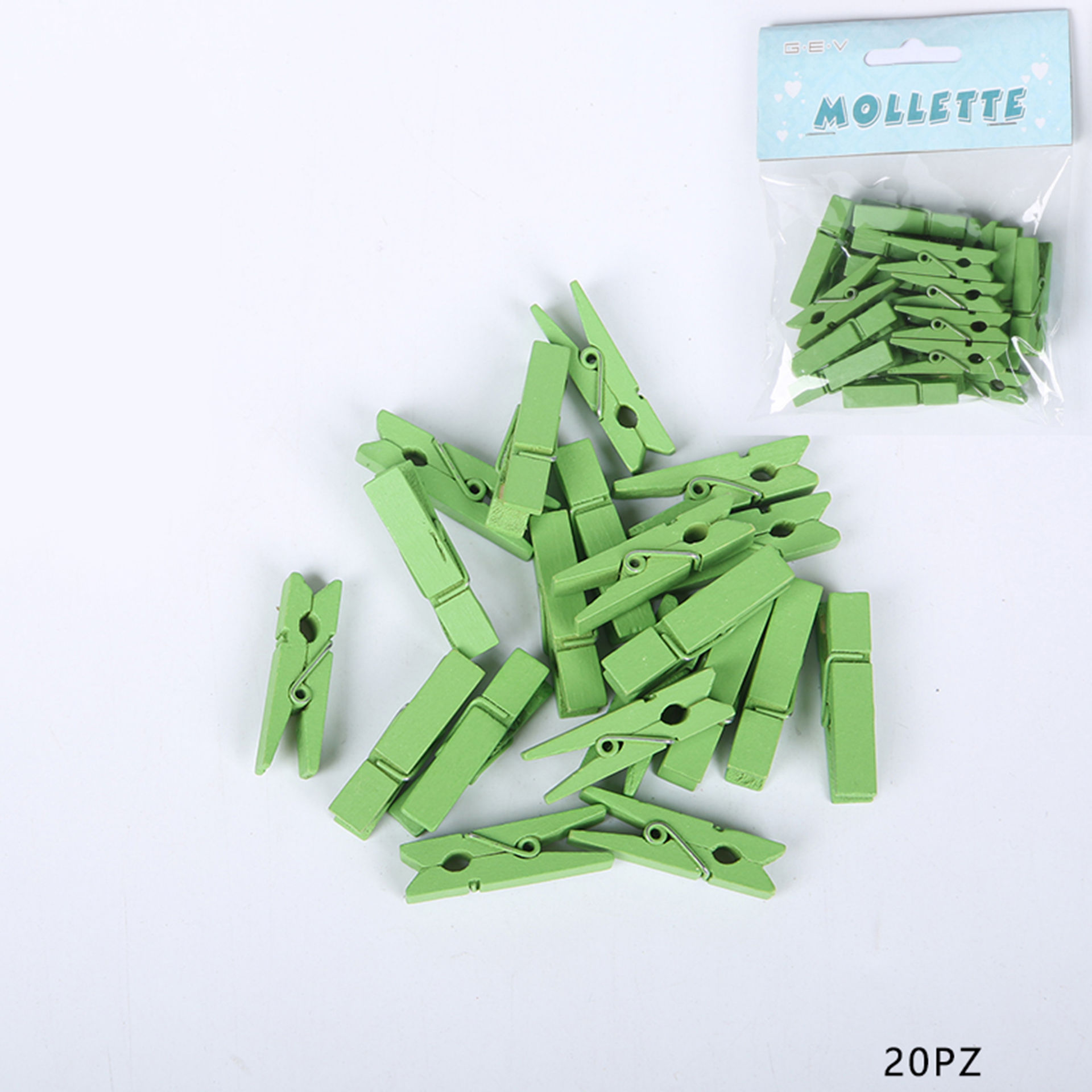MOLLETTE LEGNO 3.5CM CF.20PZ VERDEGev