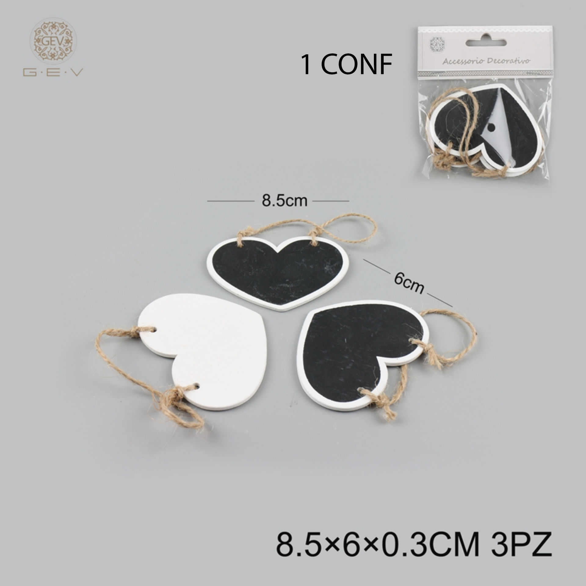 8.5CM LAVAGNA IN LEGNO 3PCSGev