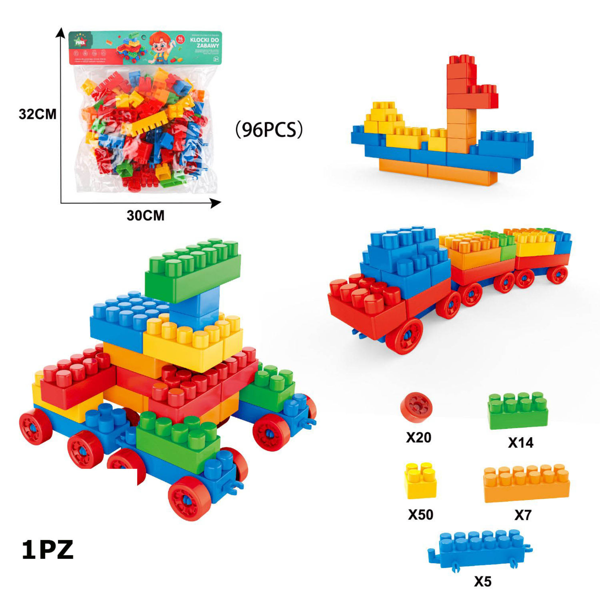 JX688-55 GIOCATTOLI DA COSTRUZIONE 96 PEZZI 15/F15