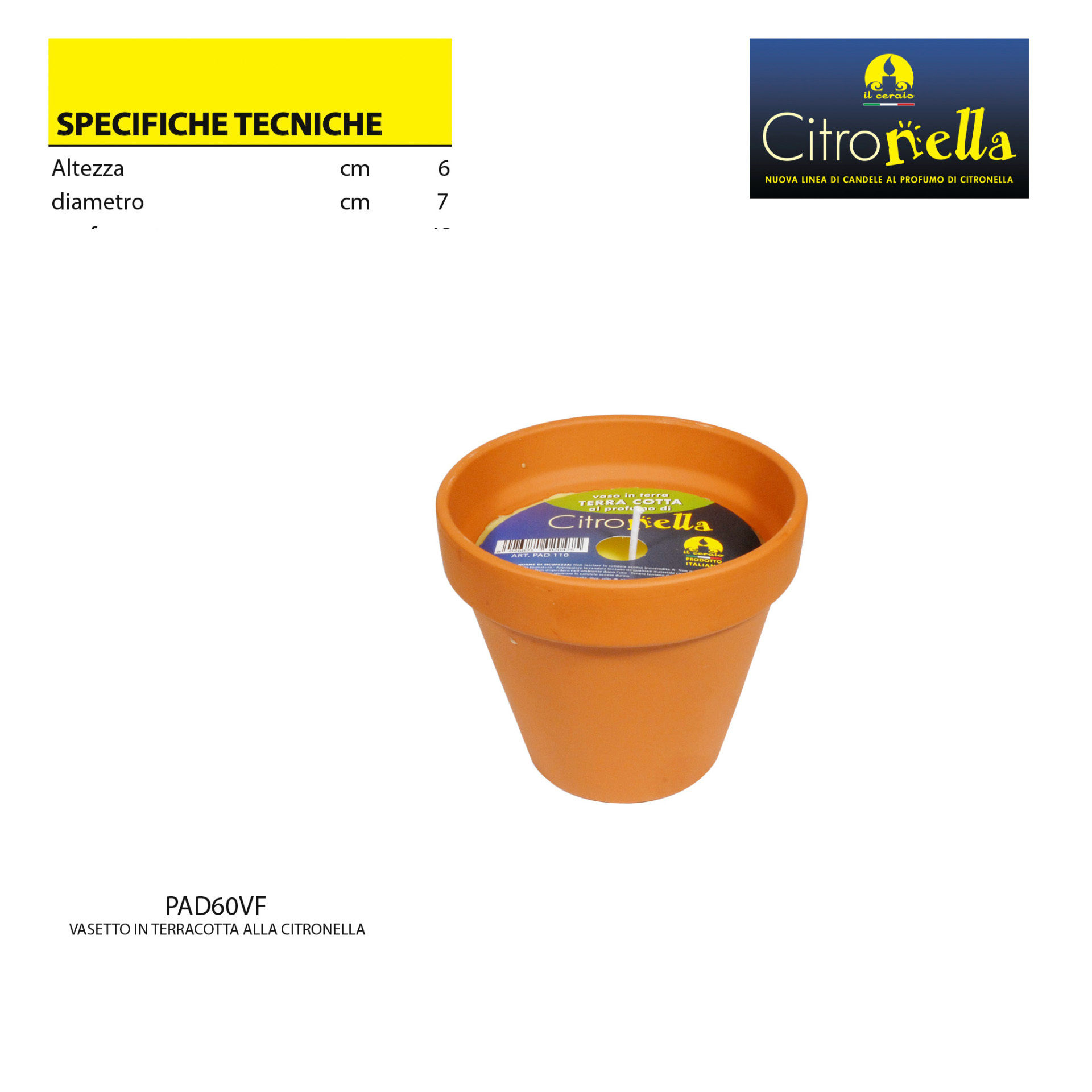 VASETTO IN TERRACOTTA CITRONELLANappi