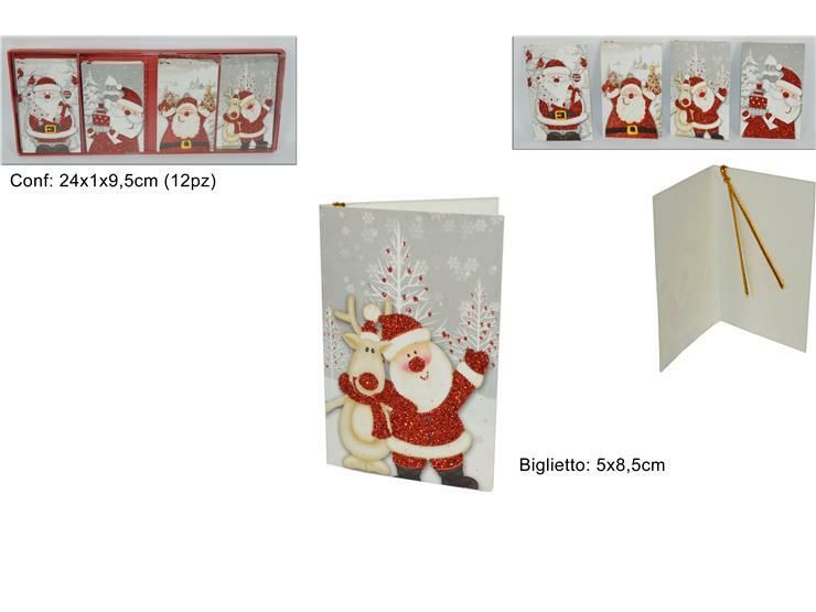 BIGLIETTINI AUG. PAC. REG. BABBO NAT. 4ASS. SET 12Due Esse