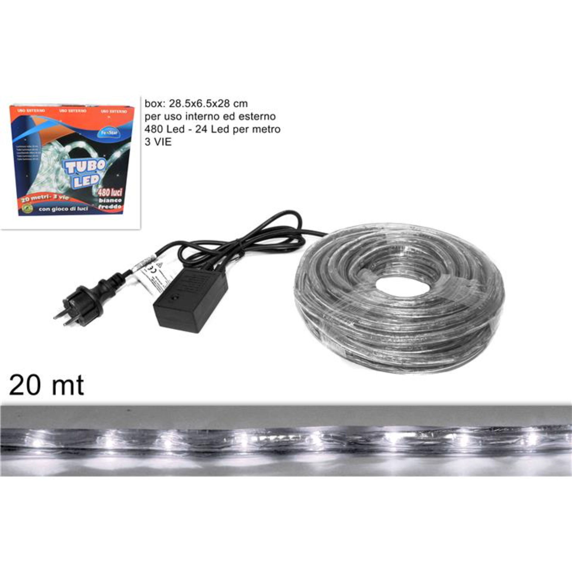 TUBO LED 20MT 3 VIE BIANCO FREDDOJH-3LED-W-20MDue Esse