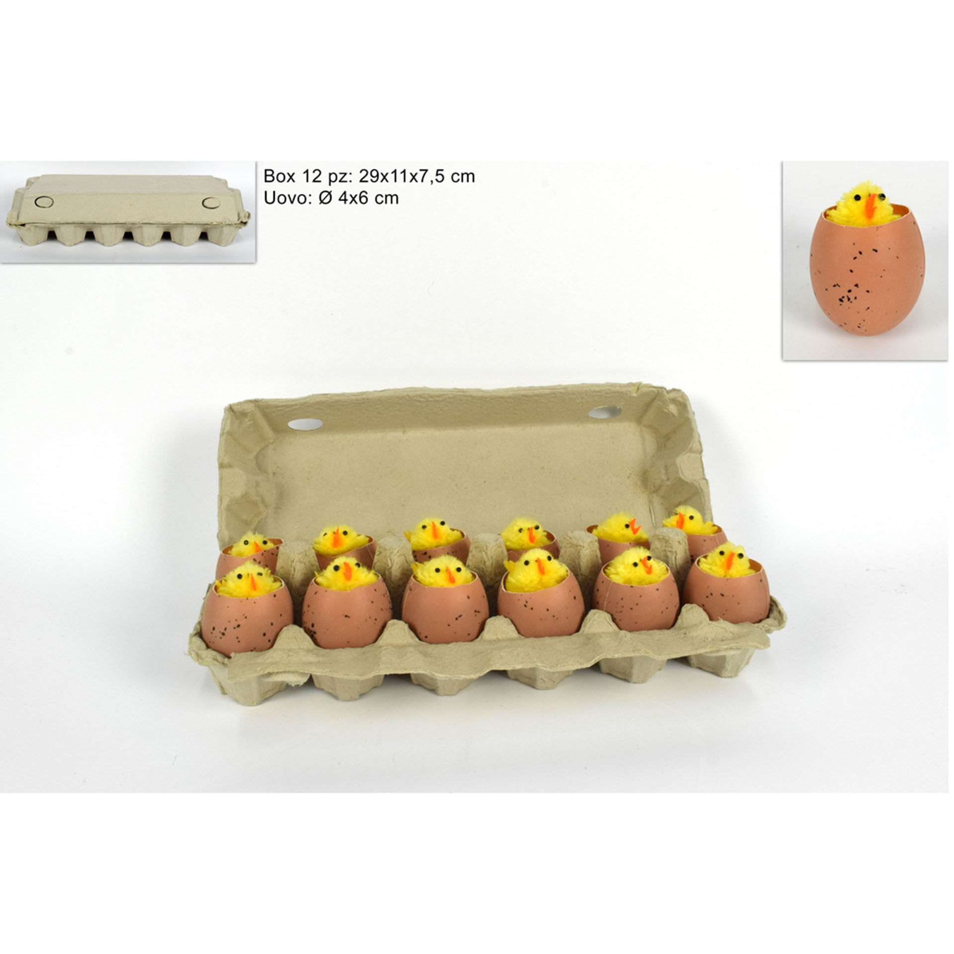UOVA C/PULCINI SET 12PZ IN BOX 13BY050A1-12Due Esse