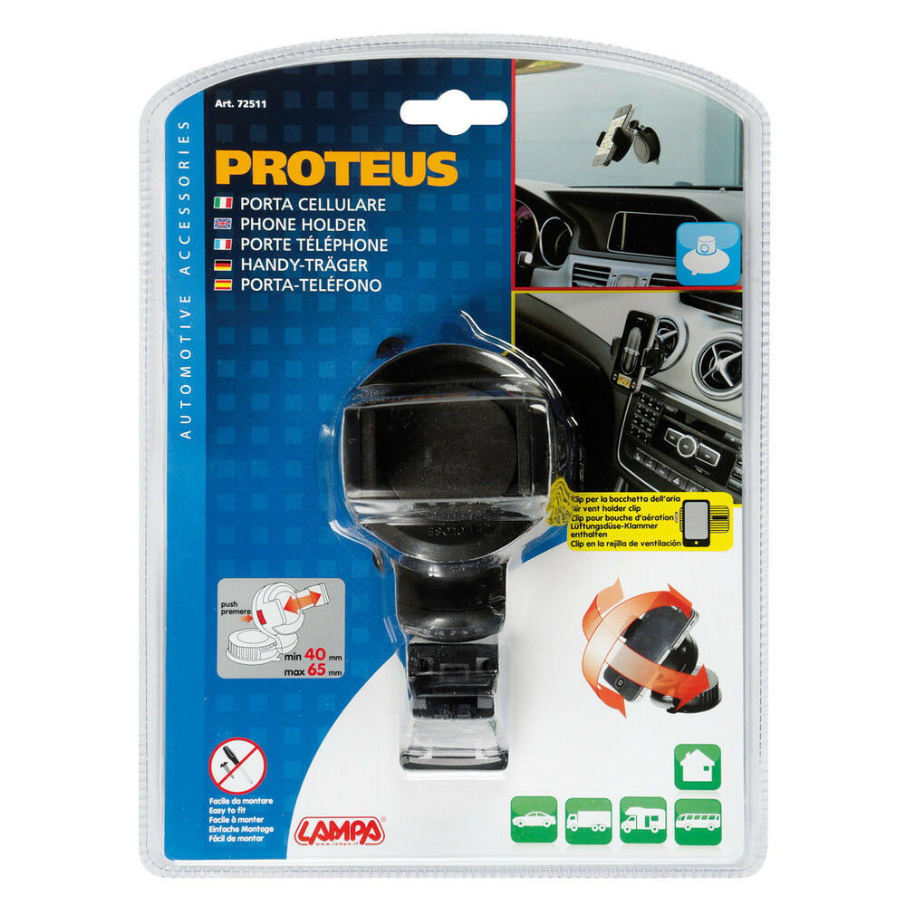 PROTEUS  PORTA TELEFONO CON  FISSAGGIO A VENTOSALampa