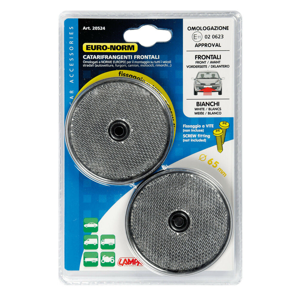 CP.CATARIF.ROTONDI CON FORO   BIANCHI OMOLOGATI DILampa