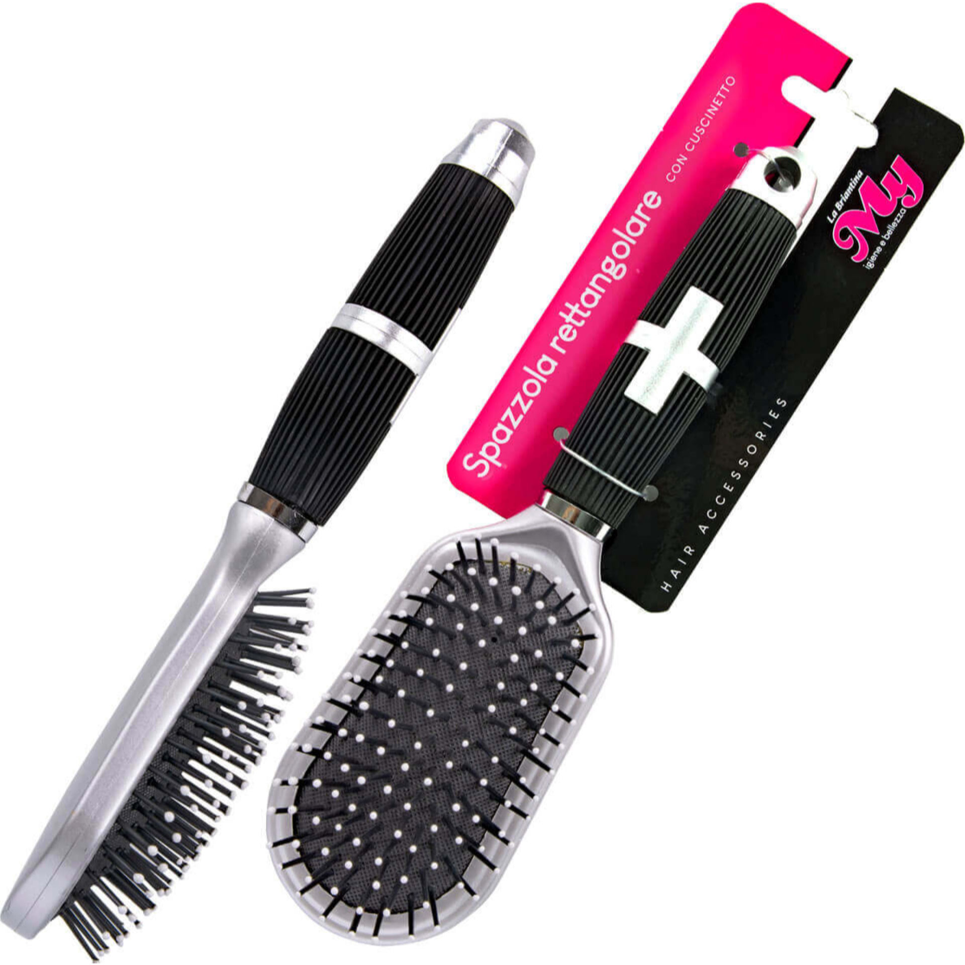 SPAZZOLA CAPELLI RETTANGOLARE C/CUSCINETTOLa Briantina