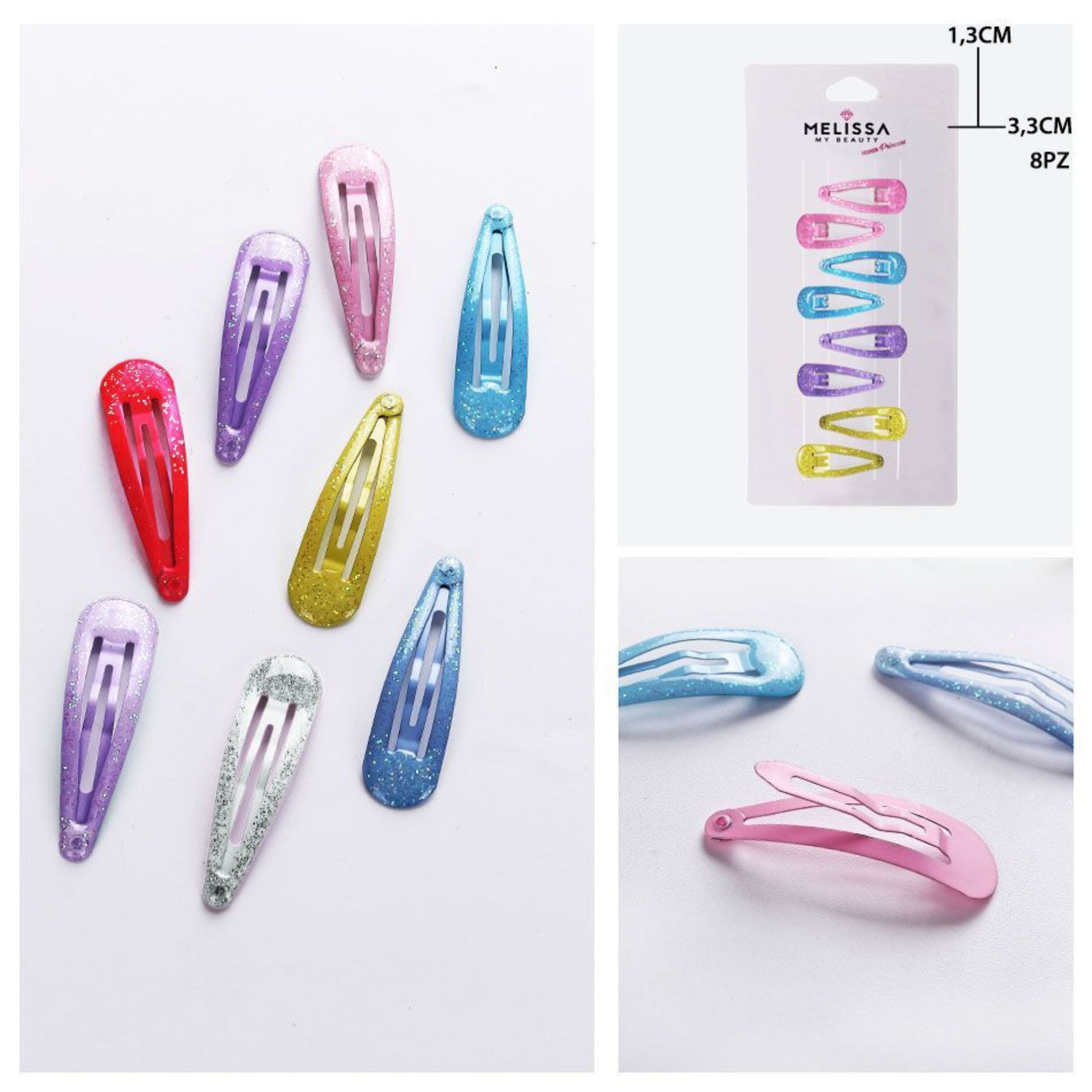 ACCESSORI CAPELLI 3.3X1.3CM 8PZMelissa