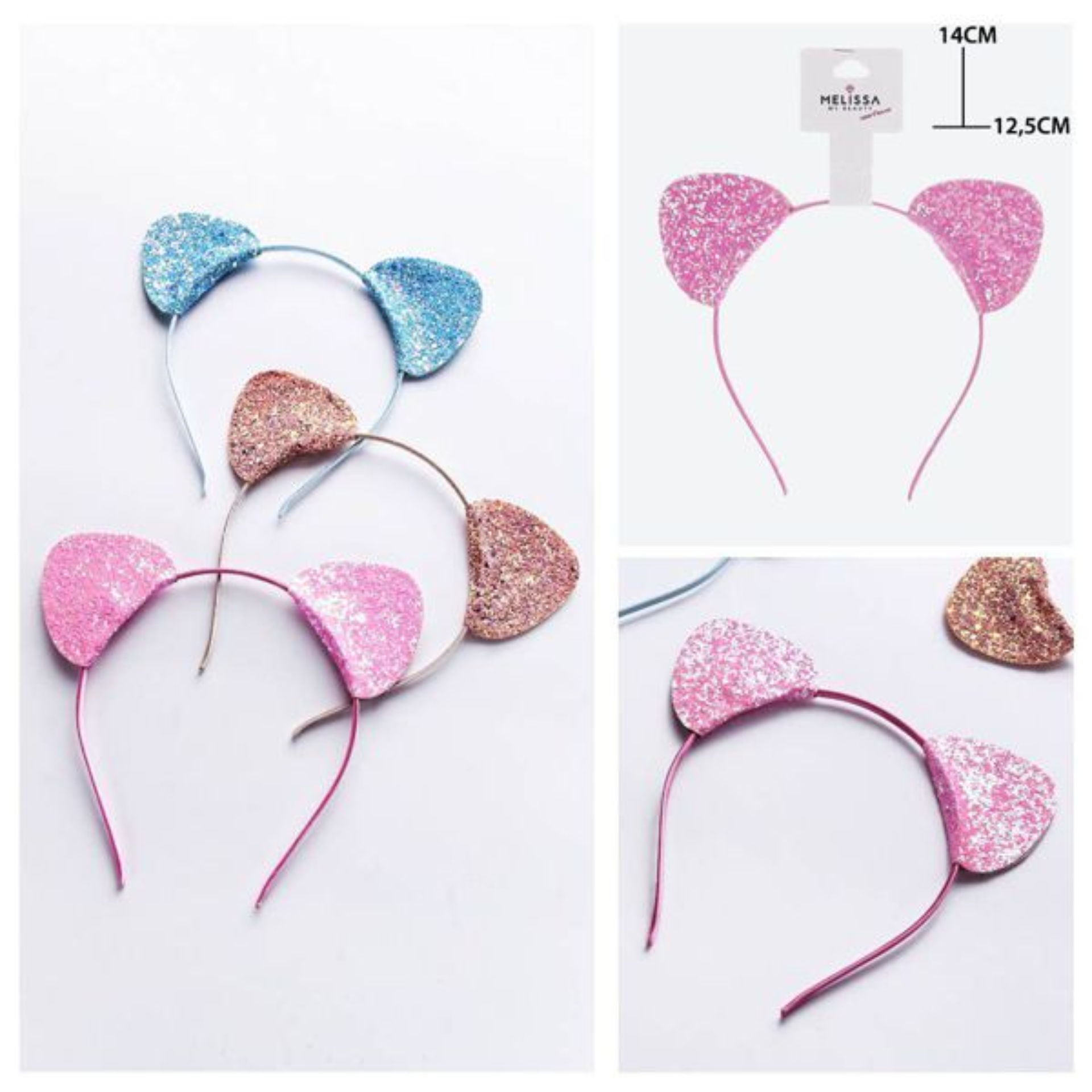 CERCHIETTO CAPELLI C/ORECCHIE GLITTER 14X12.5CMMelissa
