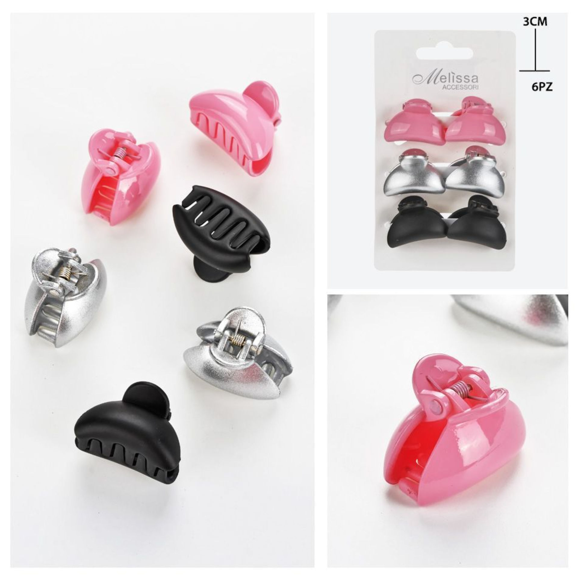 MOLLETTINE CAPELLI 3CM 6PZ ASS.Melissa