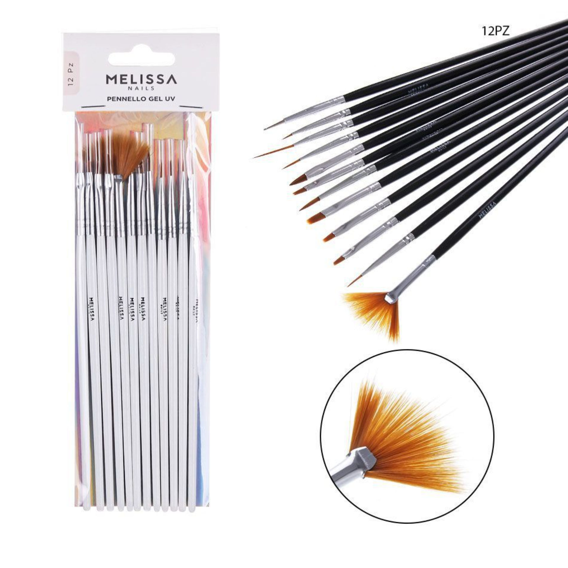 PENNELLO GEL UV&ACRILICO 12PZMelissa
