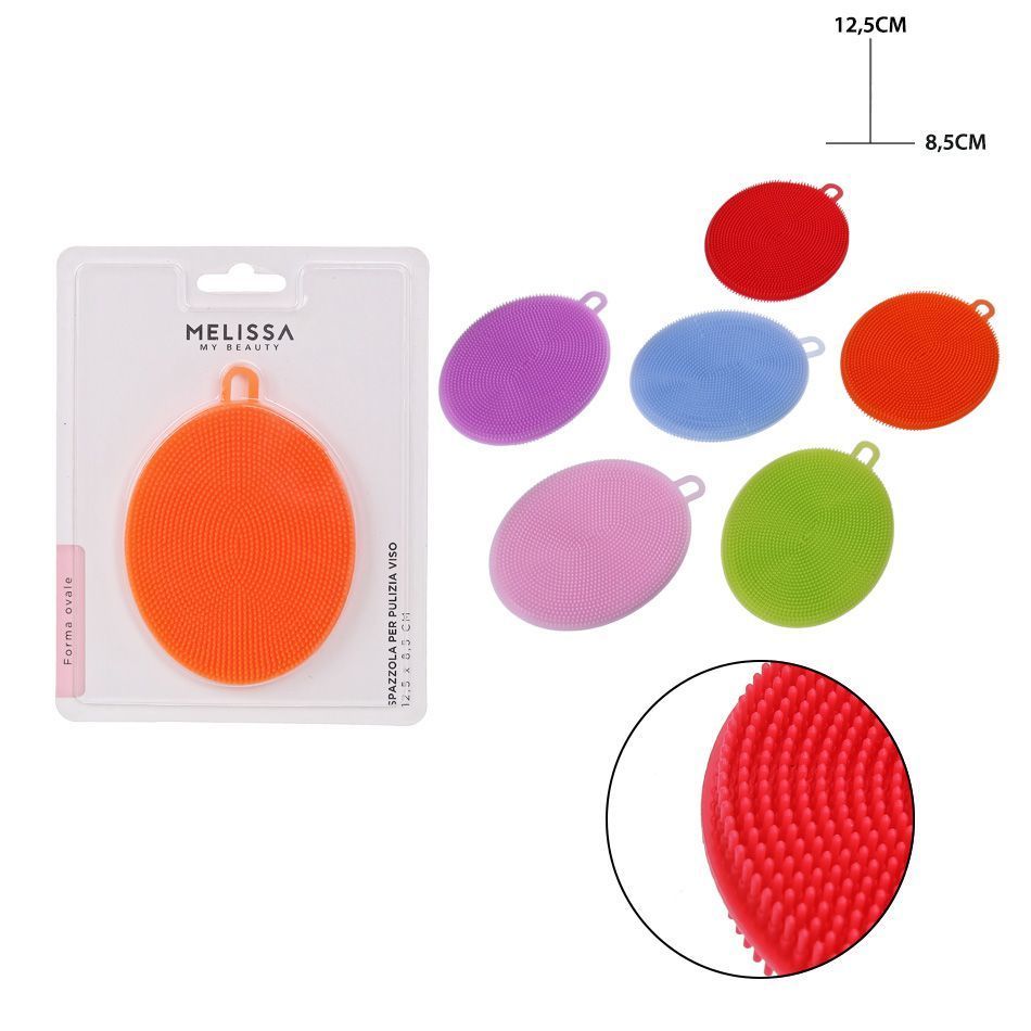 SPAZZOLA PULIZIA VISO OVALE 12.5X8.5CM ASS.Melissa