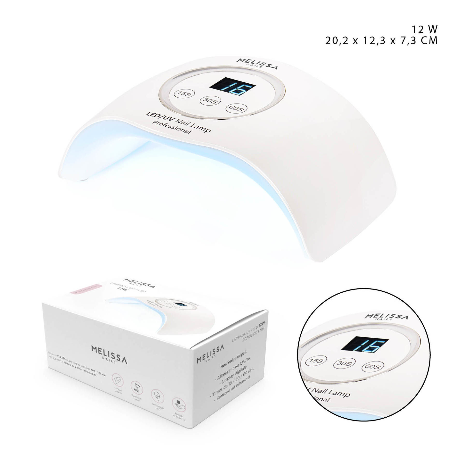 LAMPADA UV/LED 12W 20.2X12.3X7.3CM BIANCOMelissa