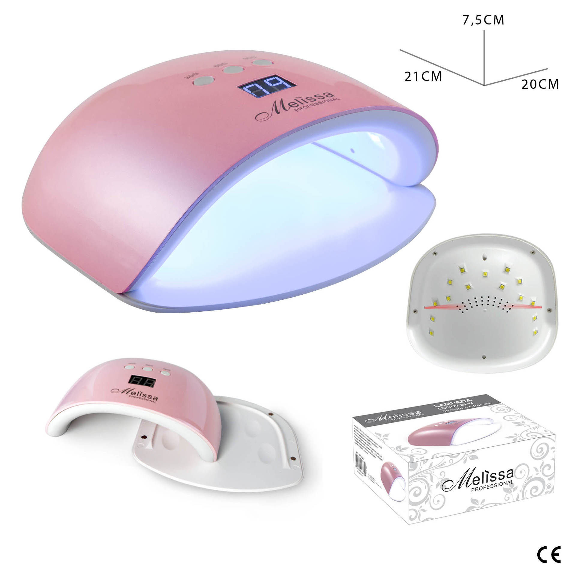 LAMPADA UV/LED 24W 21X20X9,7 INFRAROSSI APRI.FUXIAMelissa