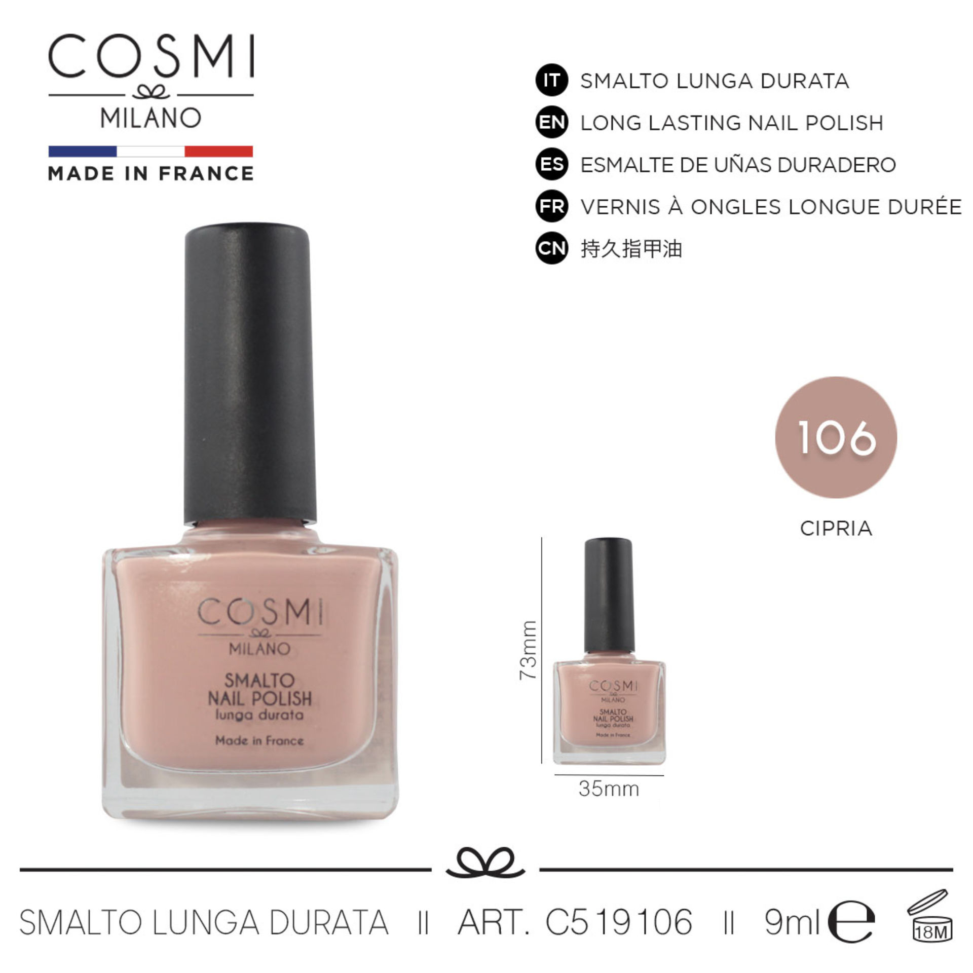 COSMI SMALTO LUNGA DURATA  N.106Cosmi