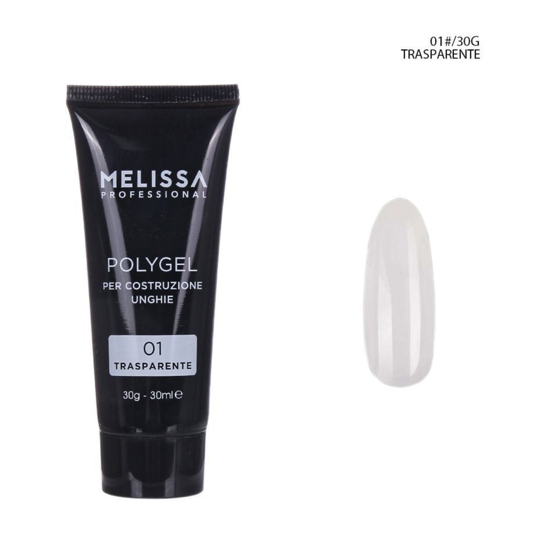 POLYGEL PER COSTRUZIONE UNGHIE 30G 01 TRASPARENTEMelissa