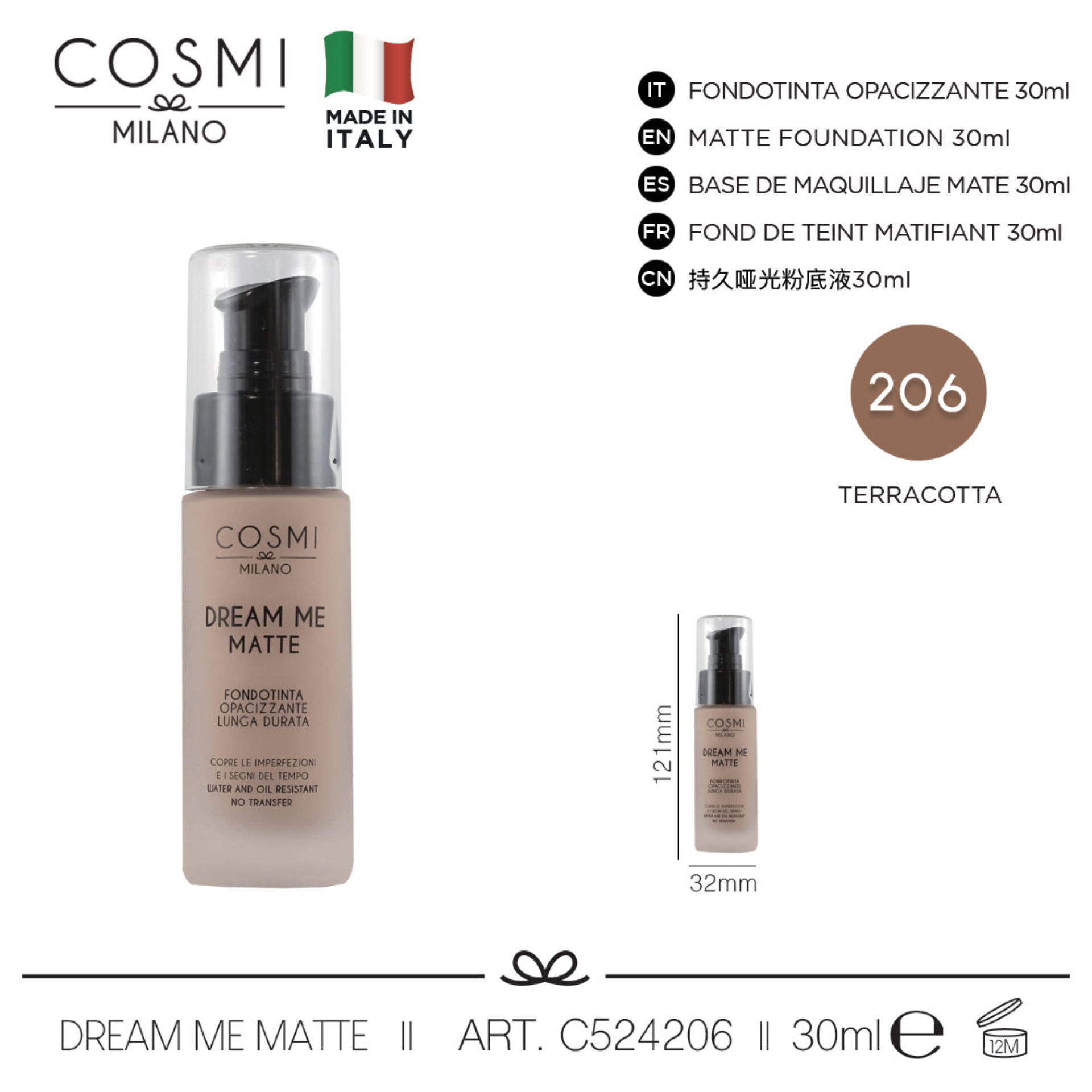 COSMI FONDOTINTA DREAM ME MATTE N.206Cosmi