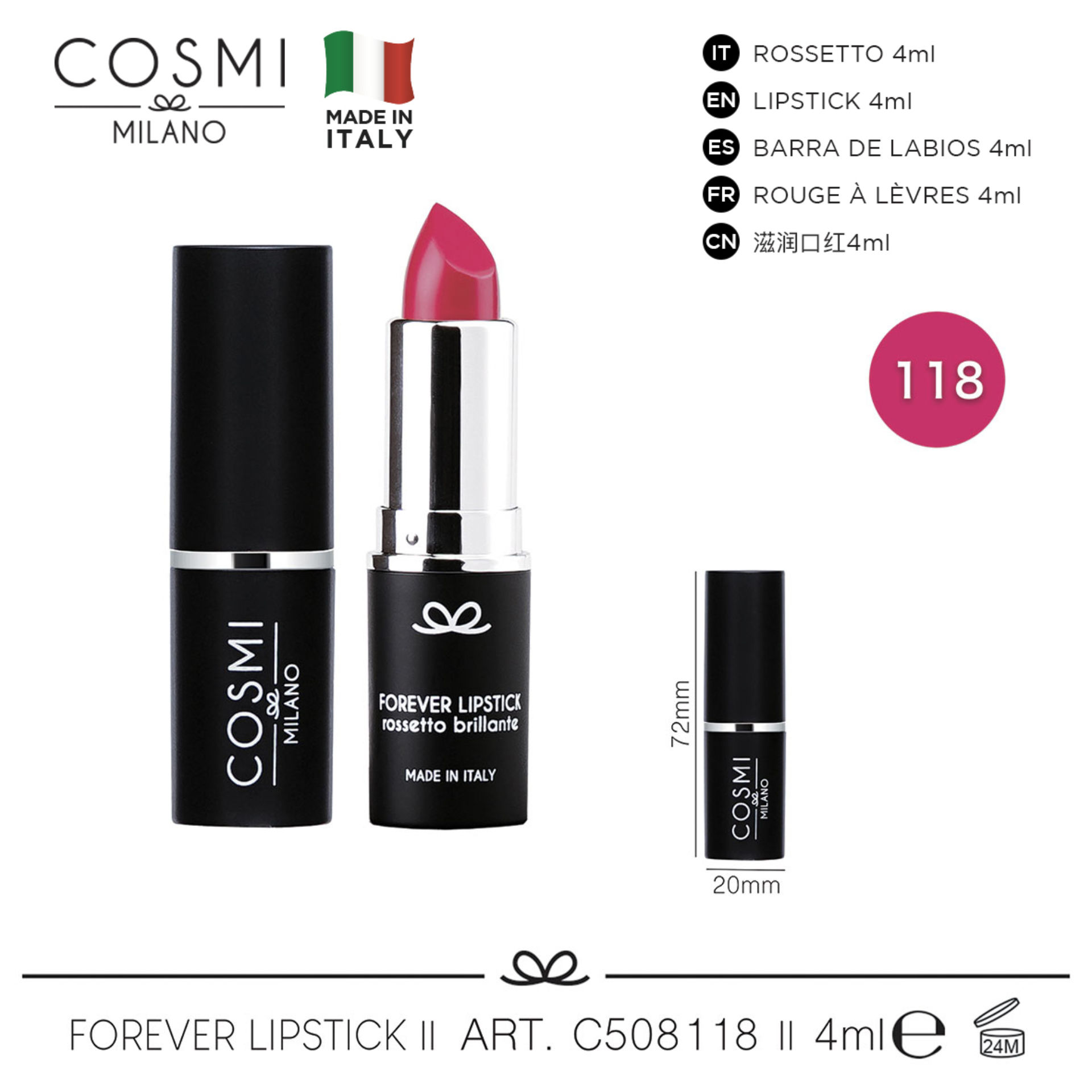 COSMI FOREVER LIPSTICK  N.118Cosmi