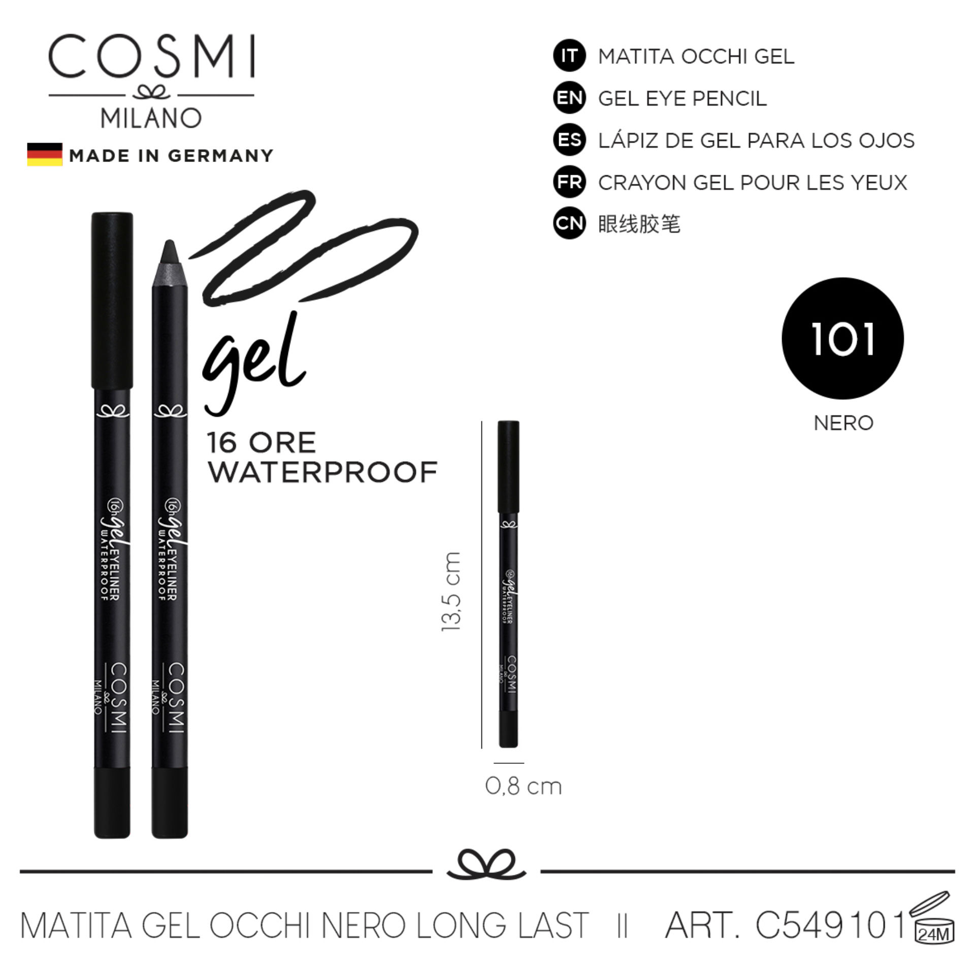 COSMI MATITA GEL OCCHI  N.101 NEROCosmi