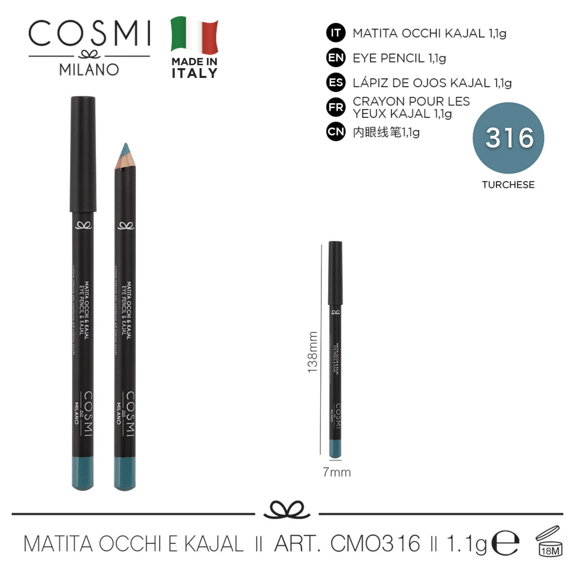 COSMI MATITA OCCHI AND KAJAL N.316Cosmi