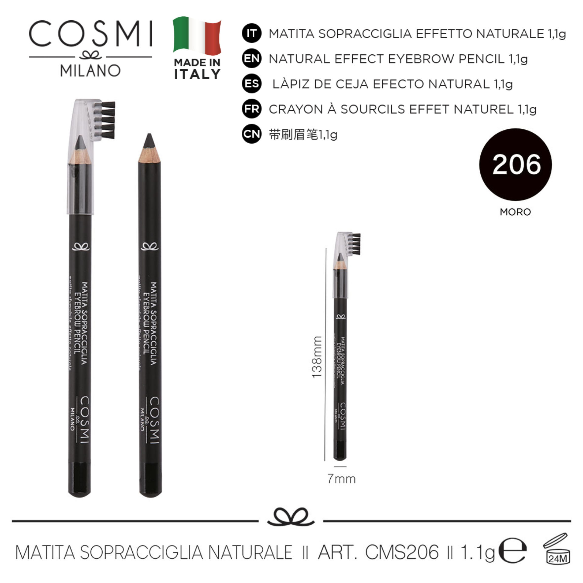 COSMI MATITA SOPRACCIGLIA SFUMABILE N.206Cosmi