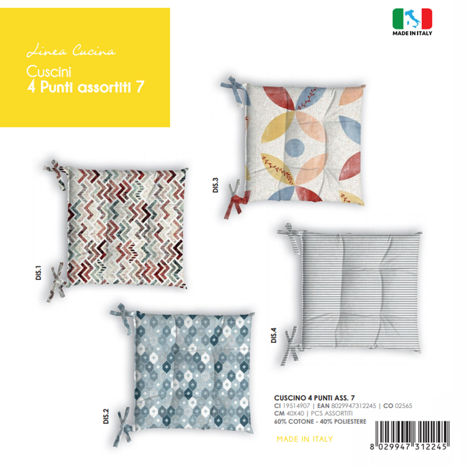 CUSCINO 4 PUNTI  ASS.  7Lovely Home