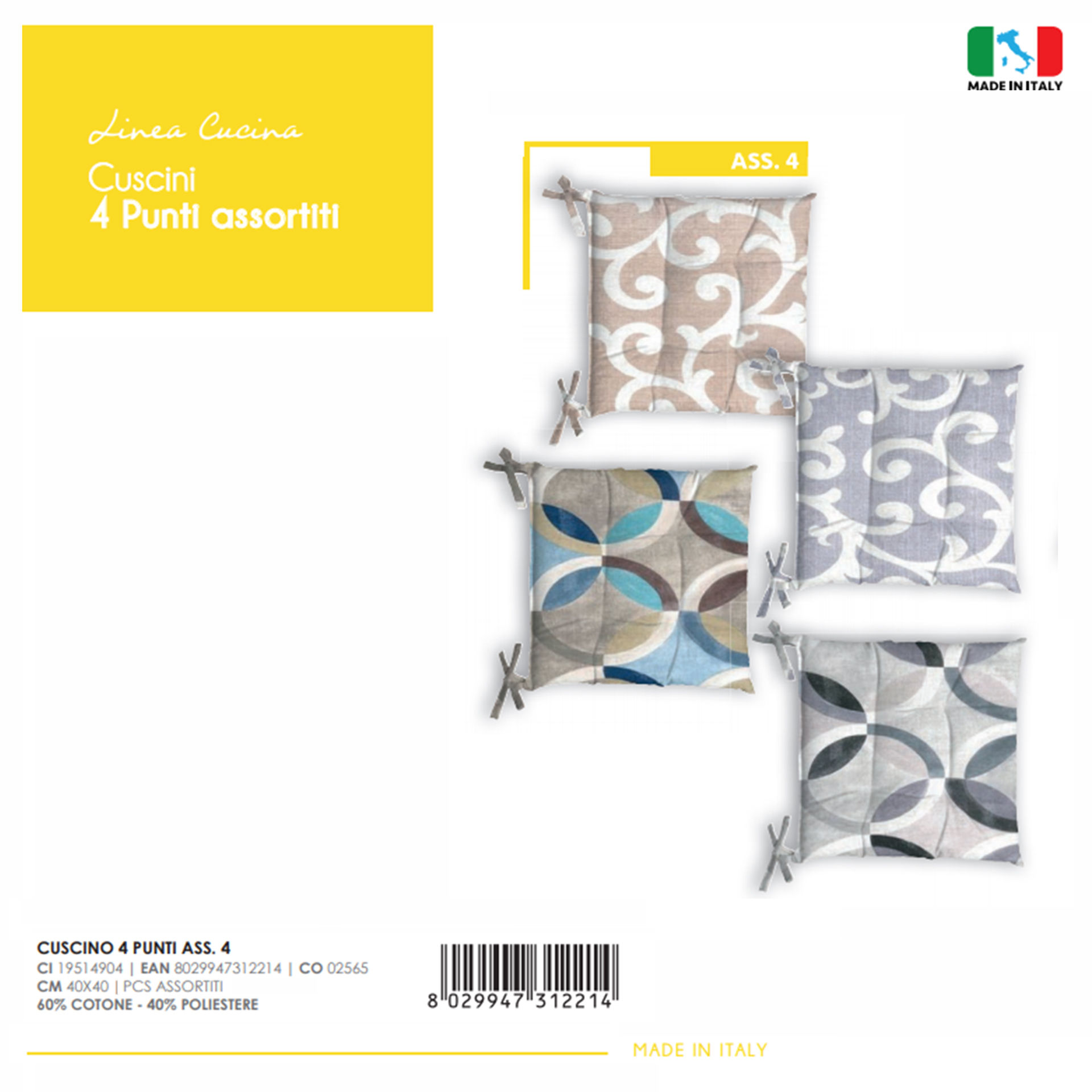 CUSCINO 4 PUNTI  ASS. 4Lovely Home