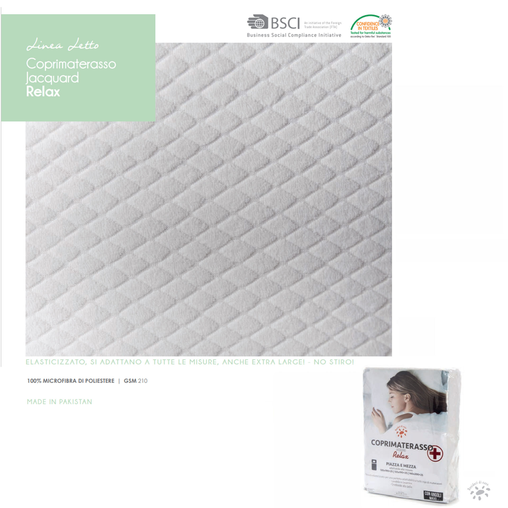 COPRIMATERASSO JACQUARD RELAX 1PLovely Home