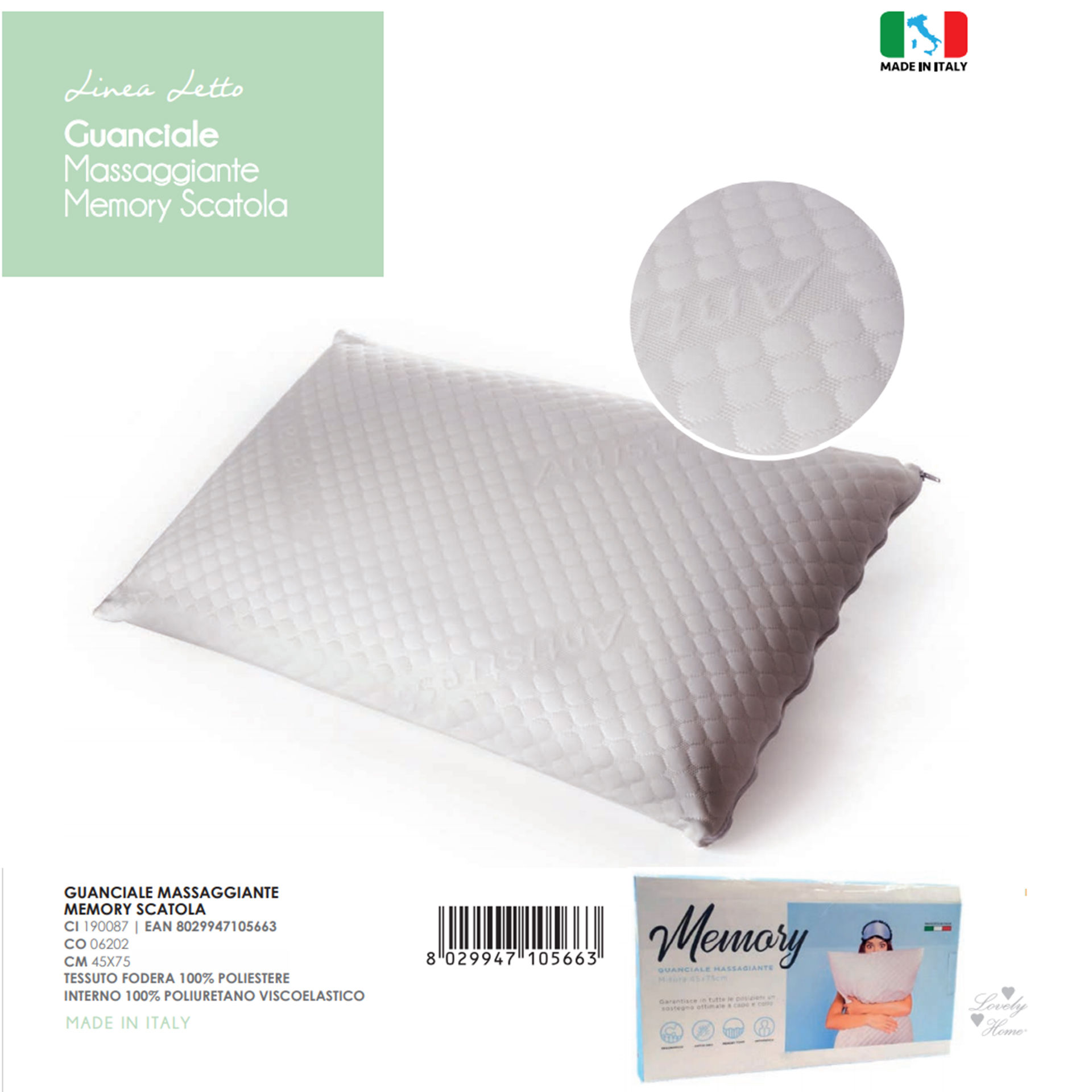 GUANCIALE MASAGGIANTE MEMORY SCATOLA PLovely Home