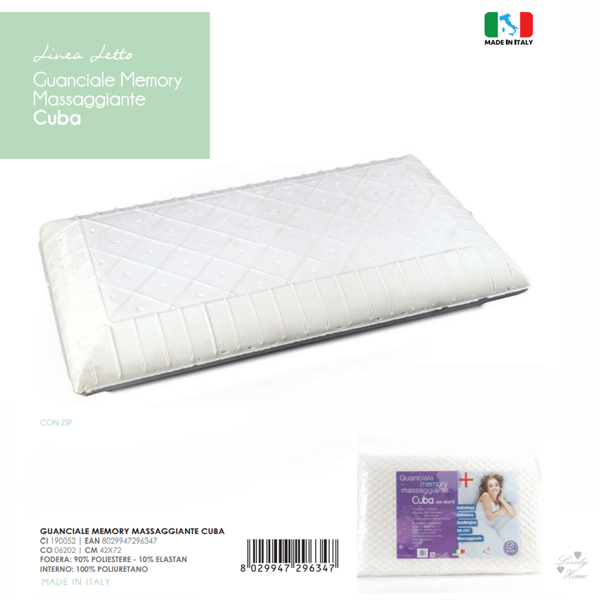 GUANCIALE MEMORY MASSAG. CUBA BUSTALovely Home