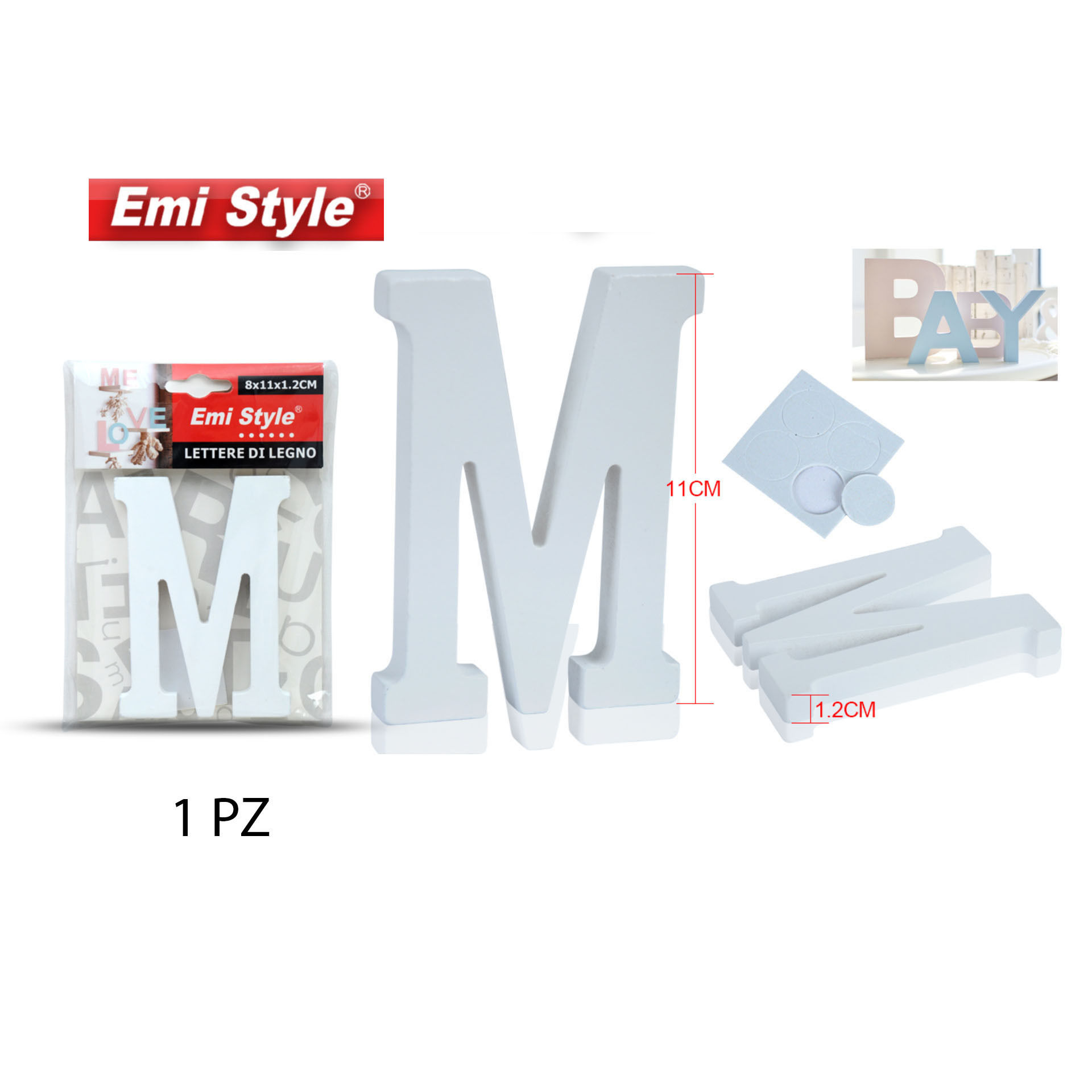EMI STYLE LETTERE DI LEGNO M 8*11*1.2CMEmi Style