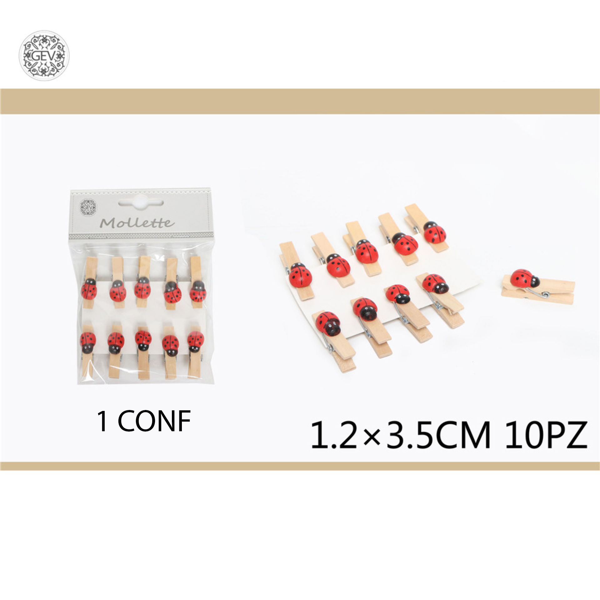 GEV MOLLETTE COCCINELLA 12*X15CM 10PZGev