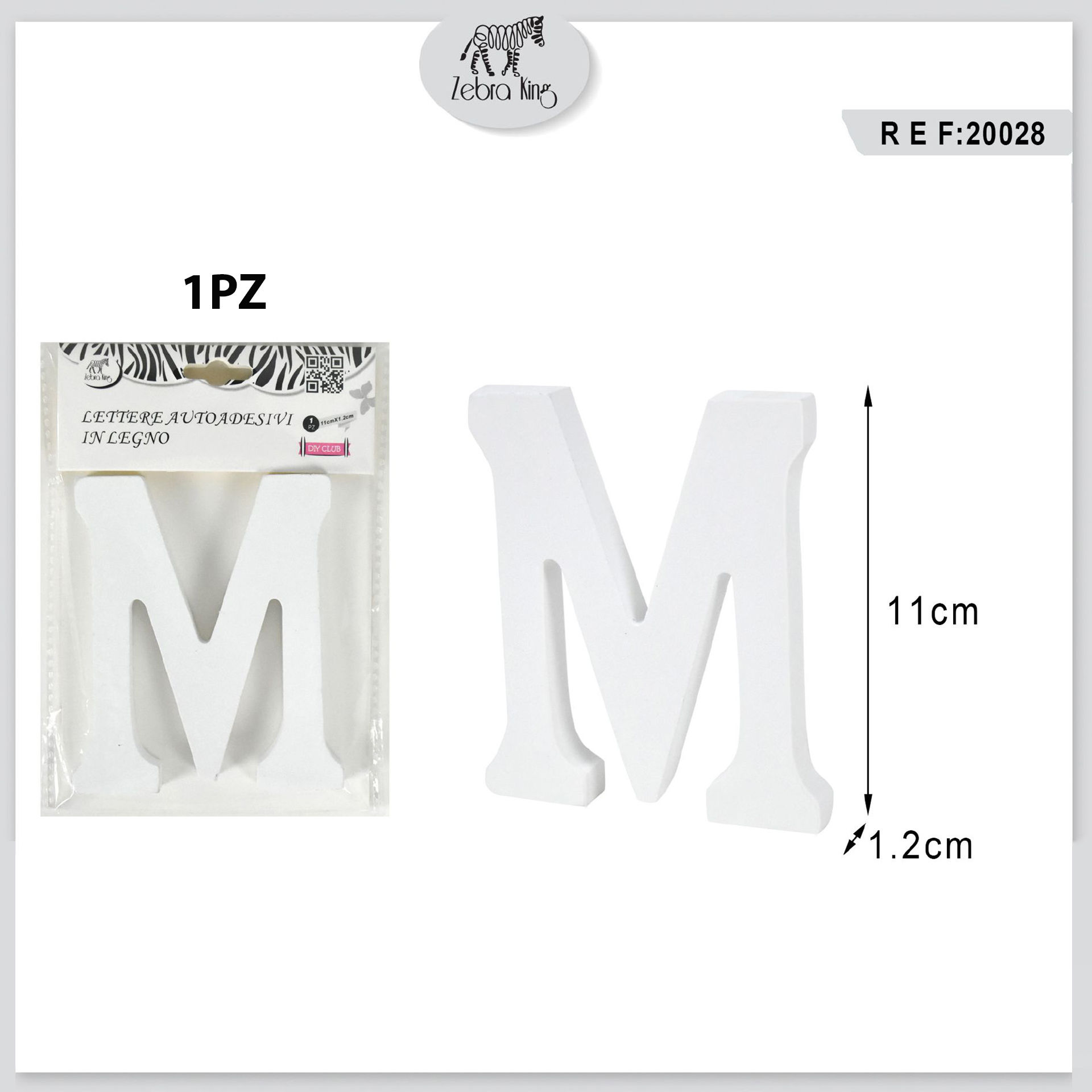 11CM LETTERE AUTOADESIVI DI COLORE BIANCOParty Go