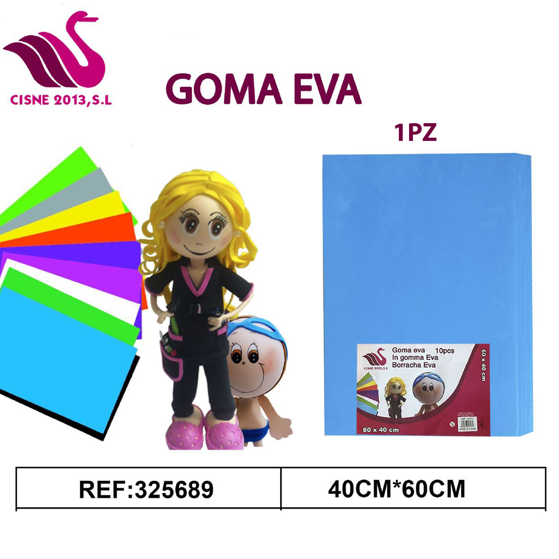 GOMMA CREPLA BLU CHIARO 40*60Party Go