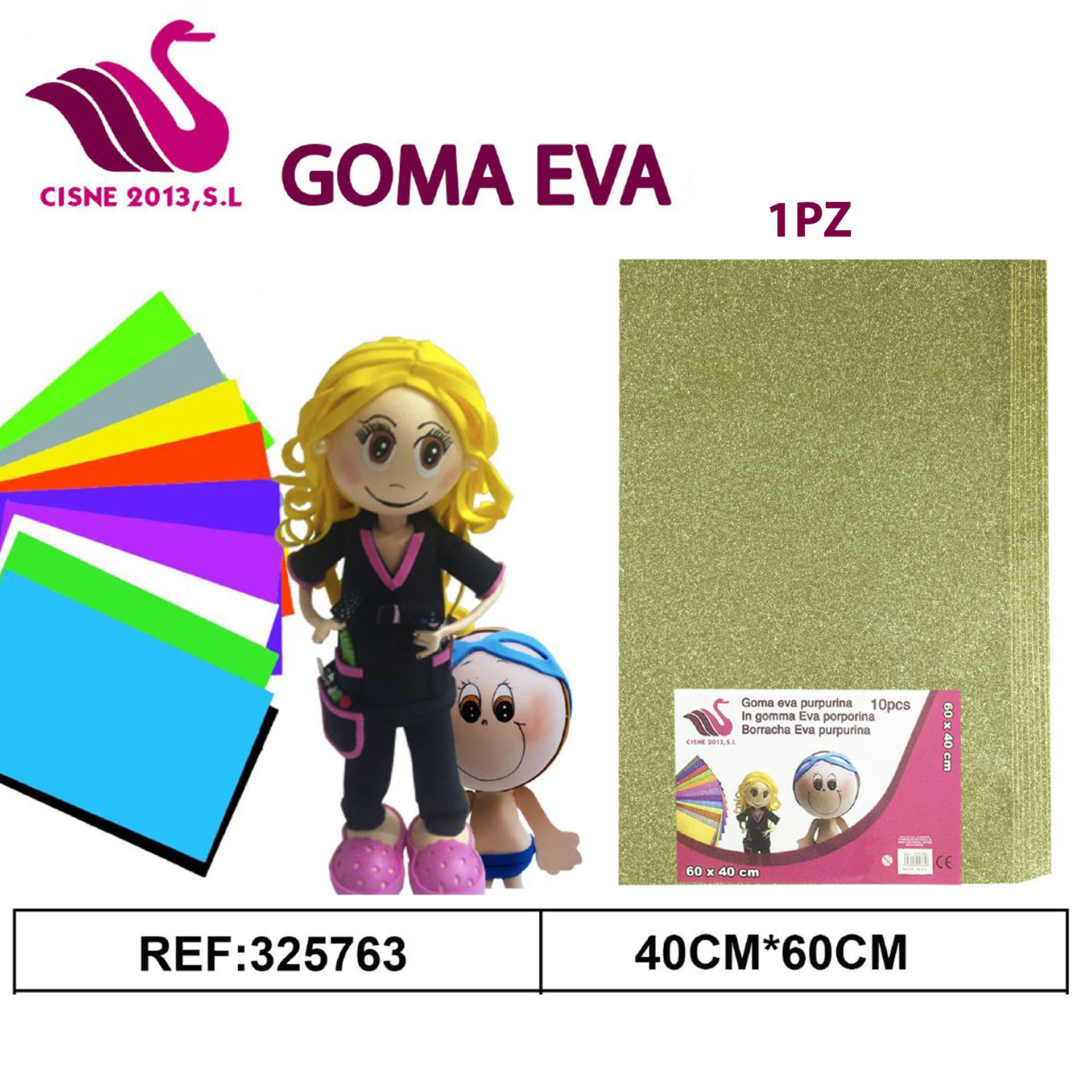 GOMMA CREPLA GLITTER CROMO 40*60Party Go