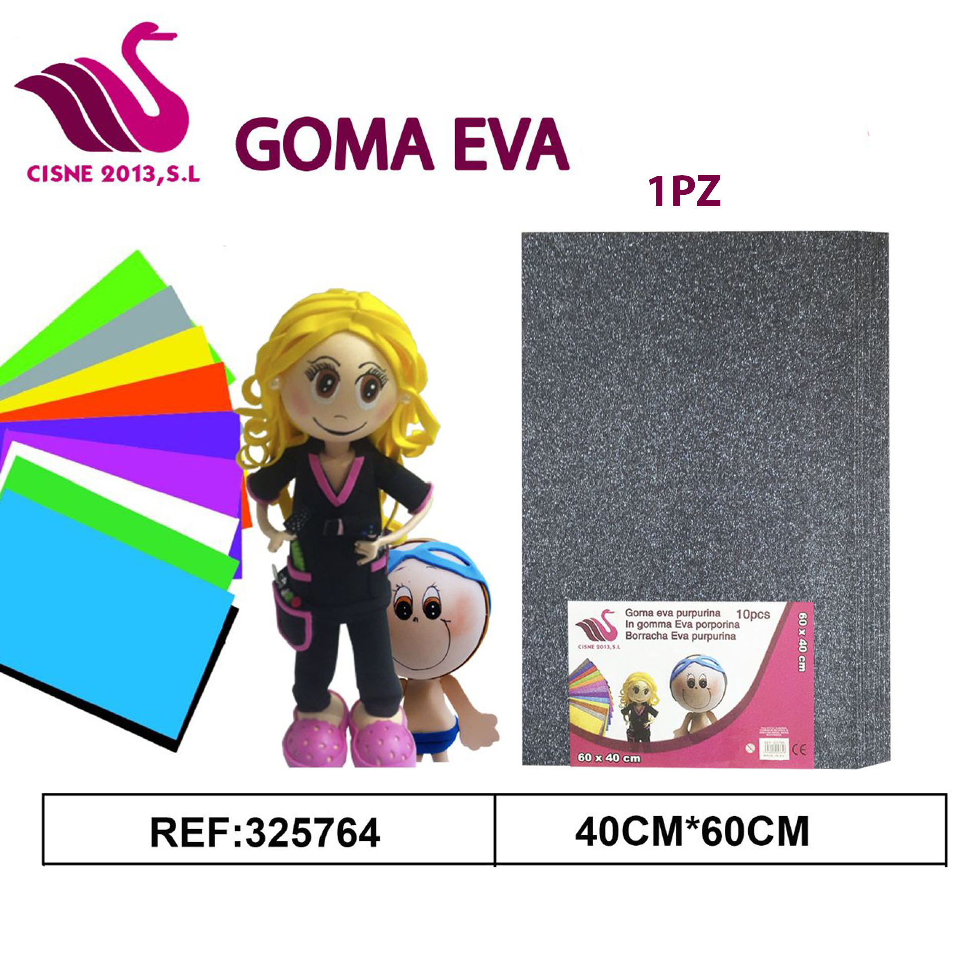 GOMMA CREPLA GLITTER GRIGIO 40*60Party Go