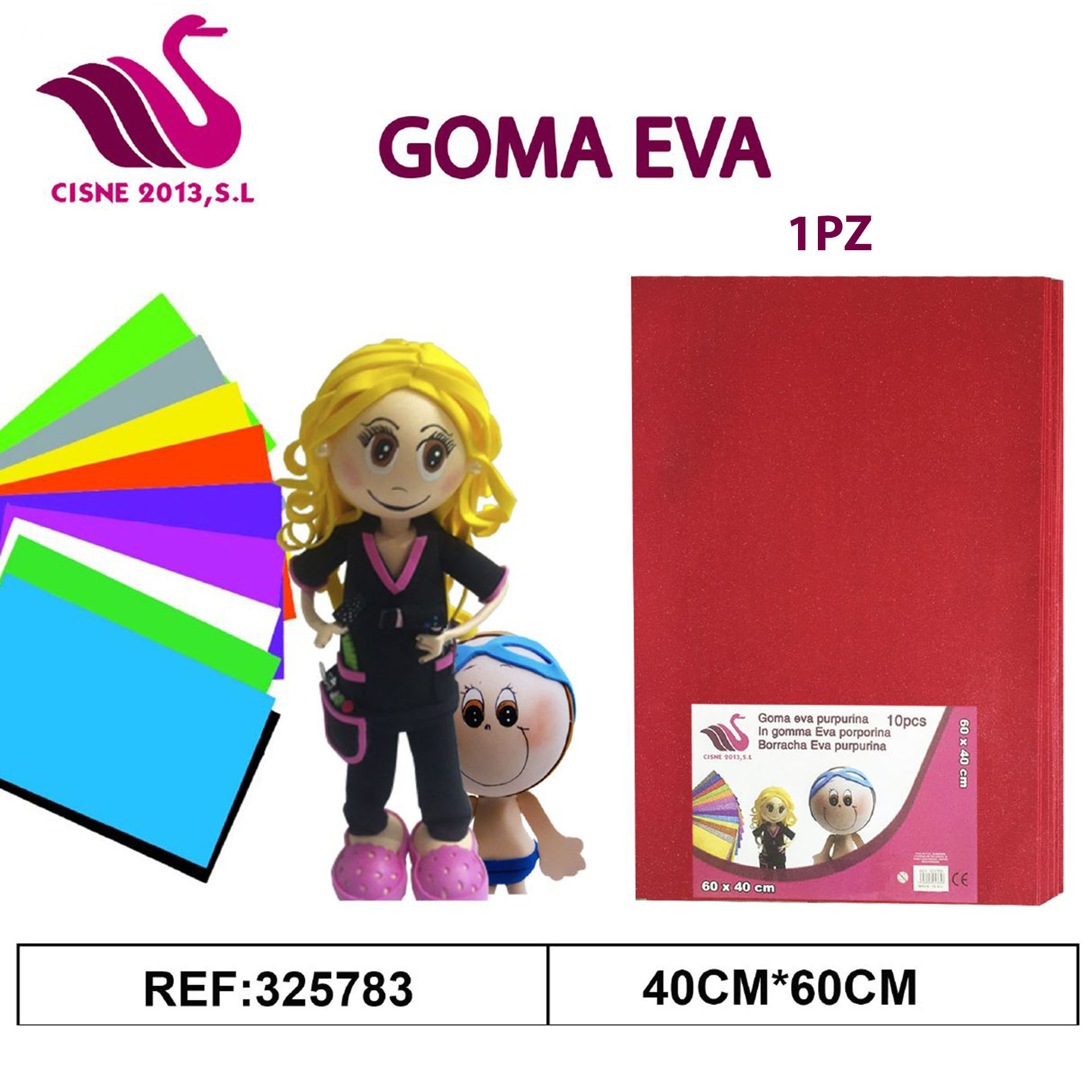 GOMMA CREPLA GLITTER ROSSO 40*60Party Go