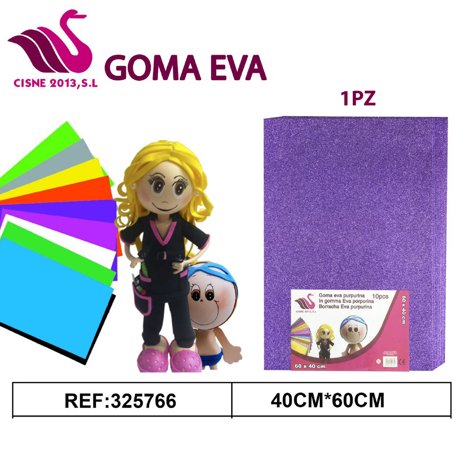 GOMMA CREPLA GLITTER VIOLA 40*60Party Go