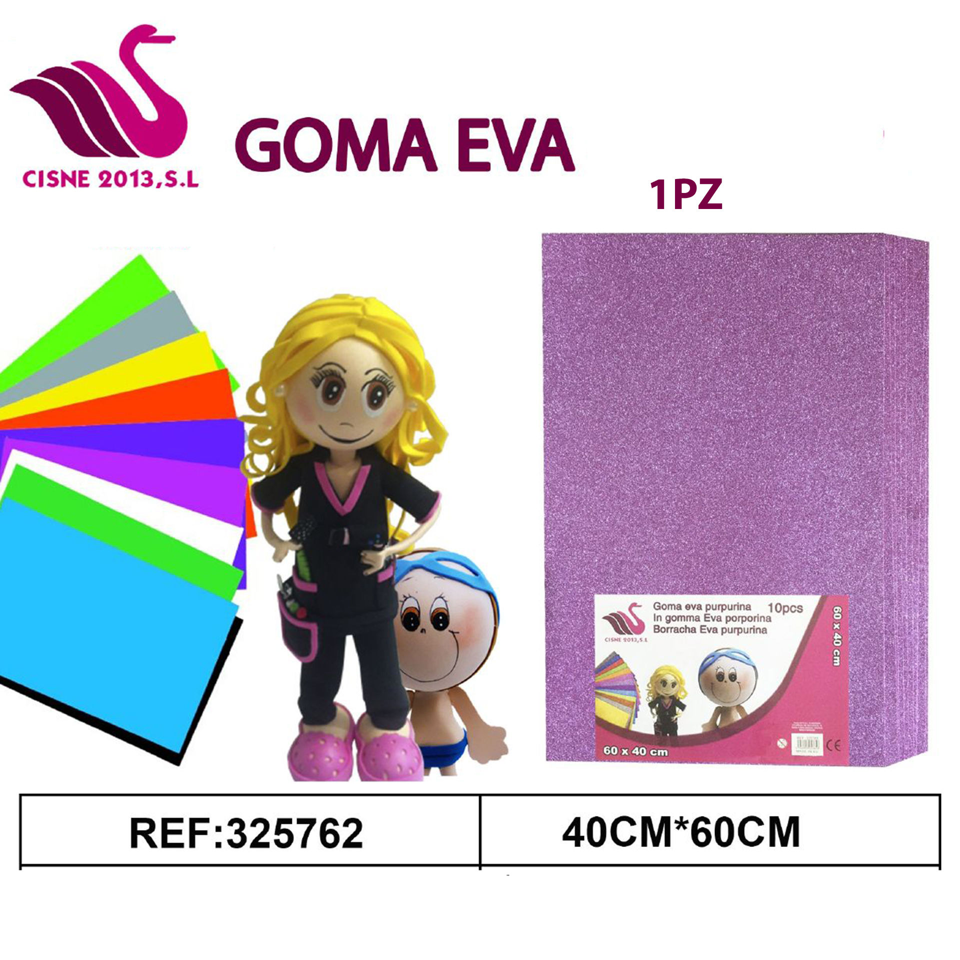 GOMMA CREPLA GLITTER VIOLA SCURO 40*60Party Go