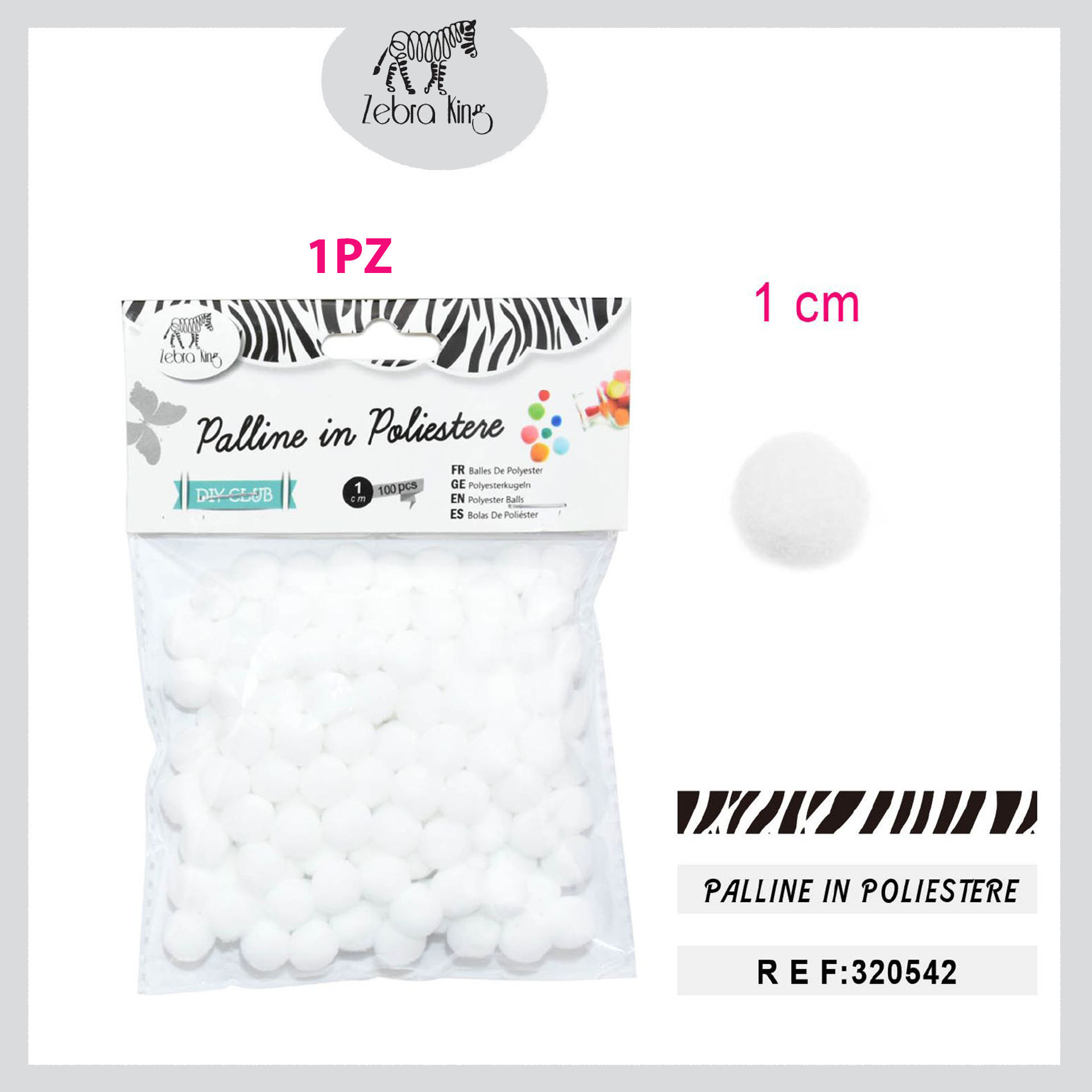 PALLINE IN POLIESTERE BIANCHI 1CM/100PCParty Go