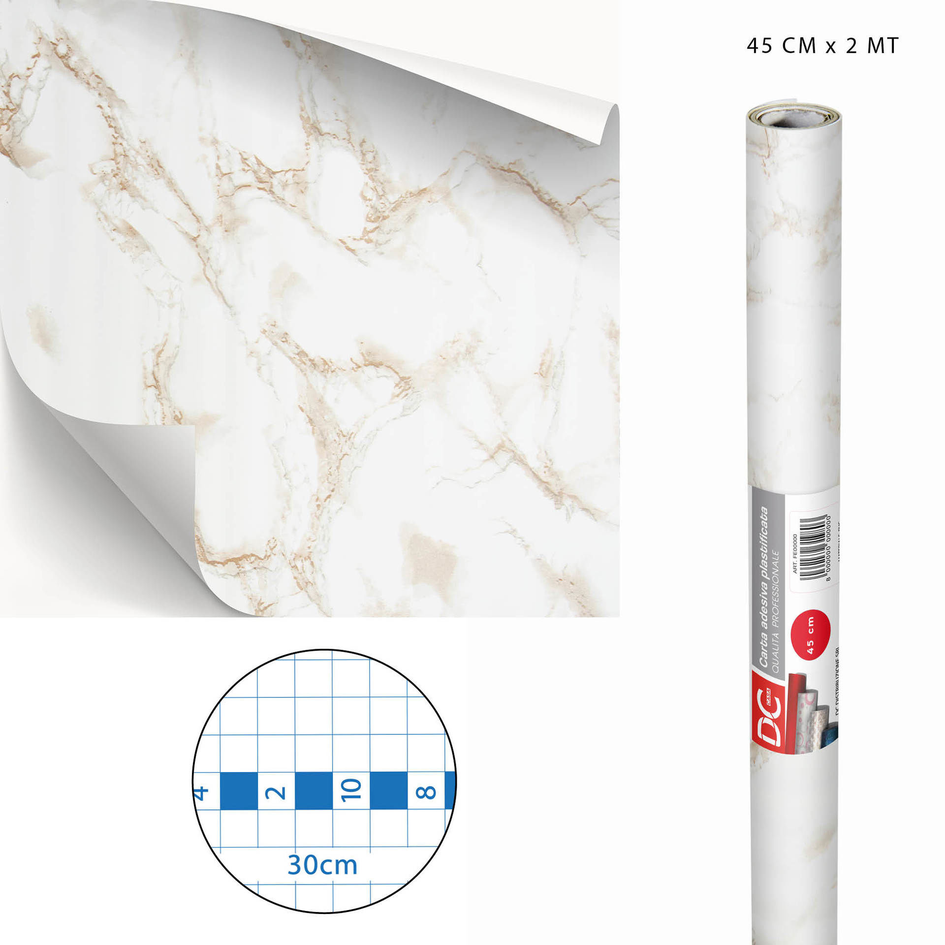 DC CASA CARTA ADES.PVC MARMO 45CMX2MX0,08MM 5264-1Dc