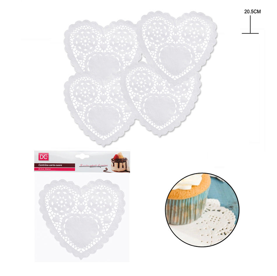 DC CASA CENTRINO CARTA CUORE 20.5CM BIANCODc