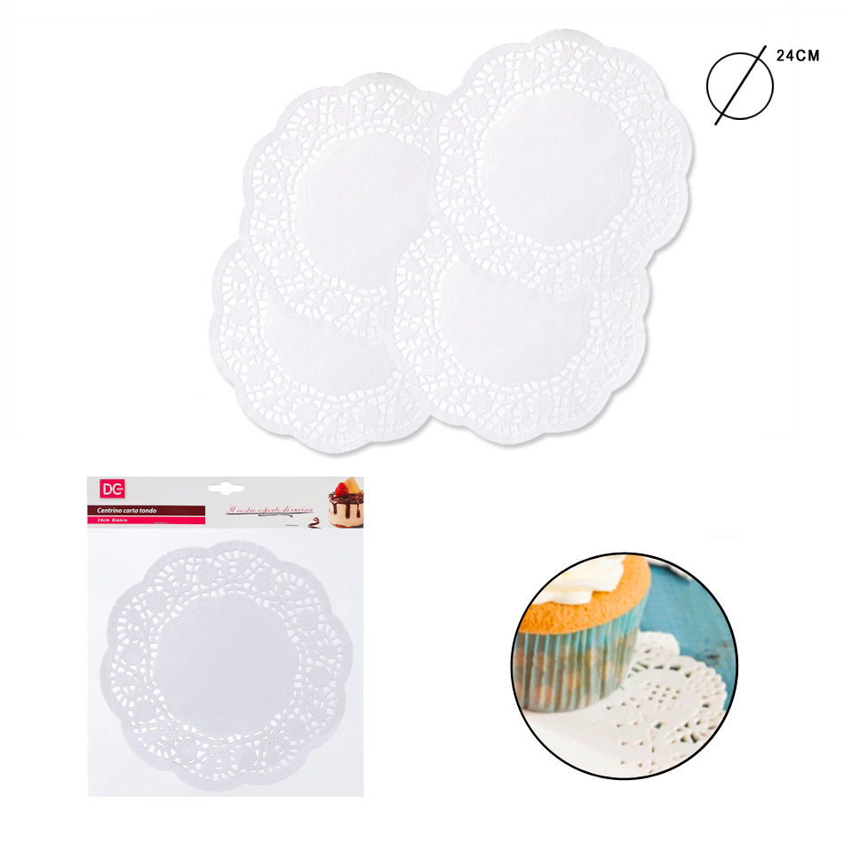 DC CASA CENTRINO CARTA TONDO 24CM BIANCODc