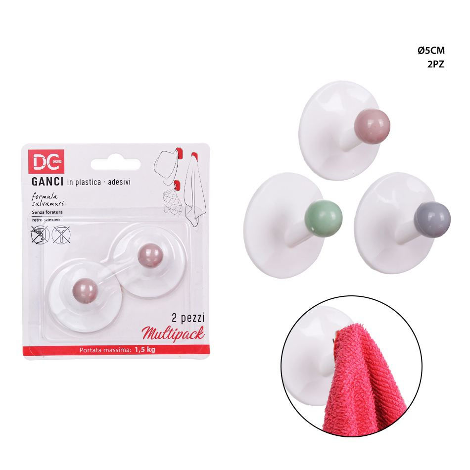 DC CASA GANCIO ADES. PLAST. 5CM 2PZDc