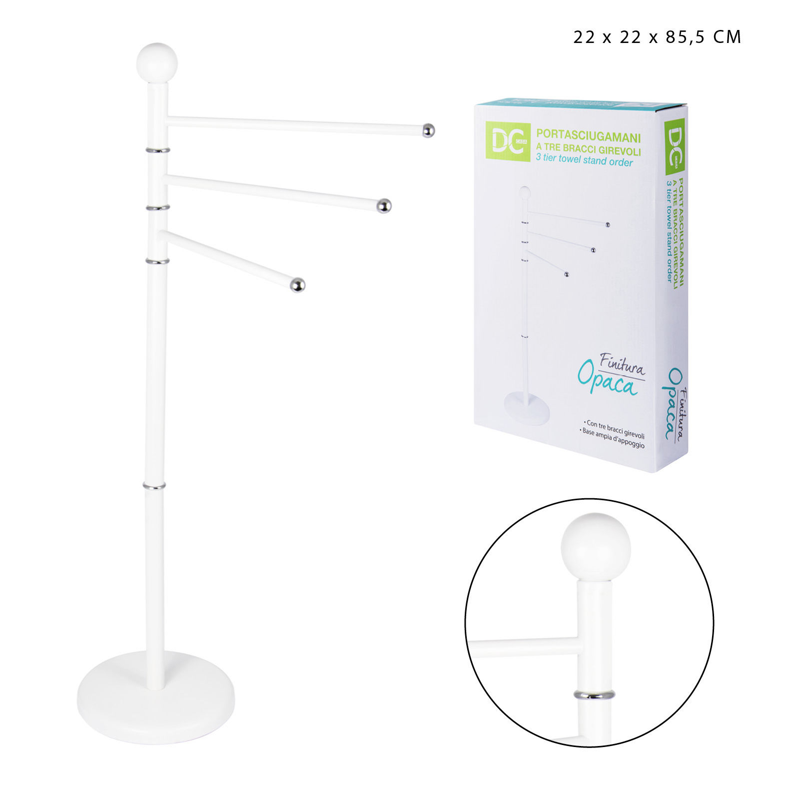 DC CASA PORTASCIUGAMANO 3P D22CM H85.5CM B.OPACODc