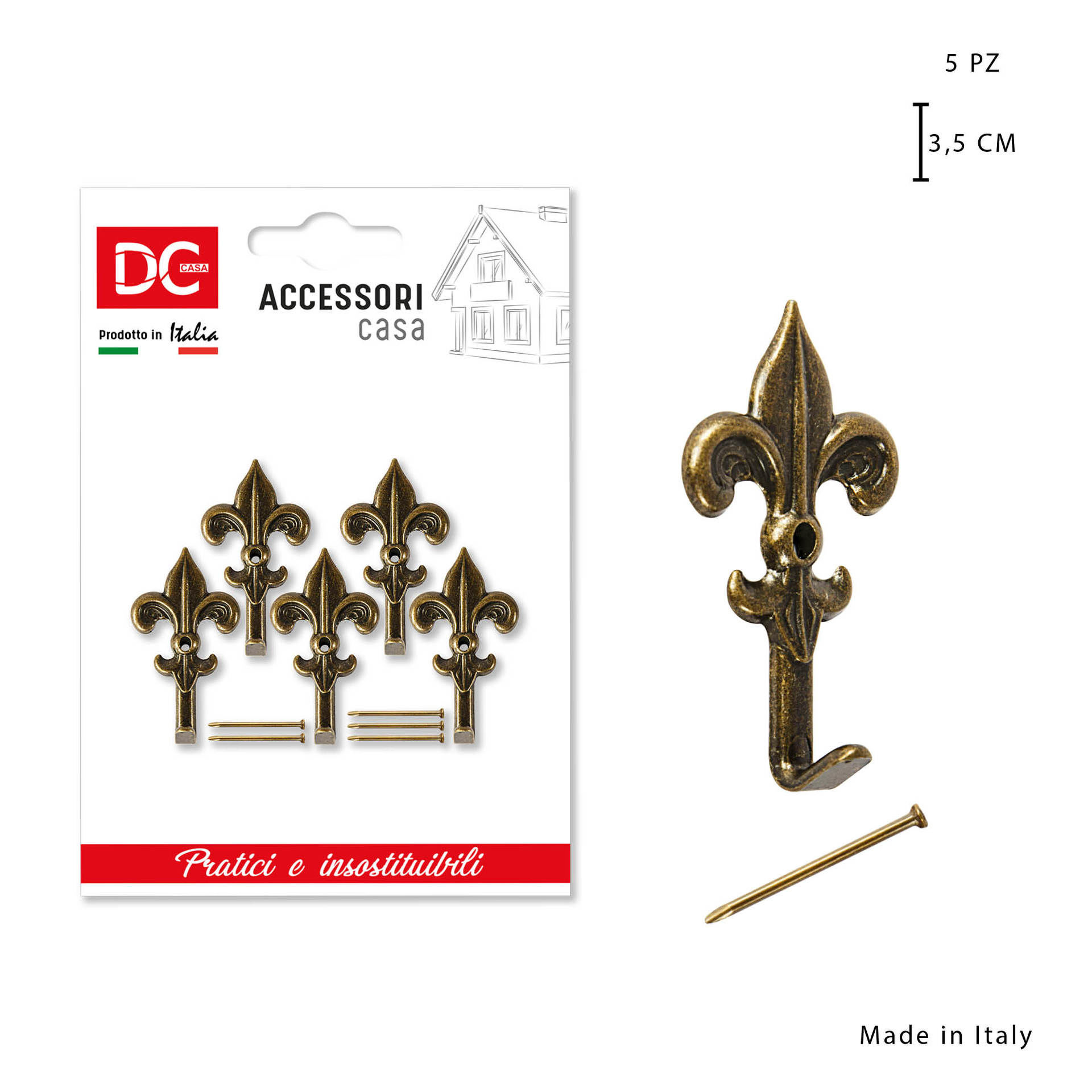 DC CASA GANCIO QUADRO BRONZO GIGLIO PICCOLO 5PZDc